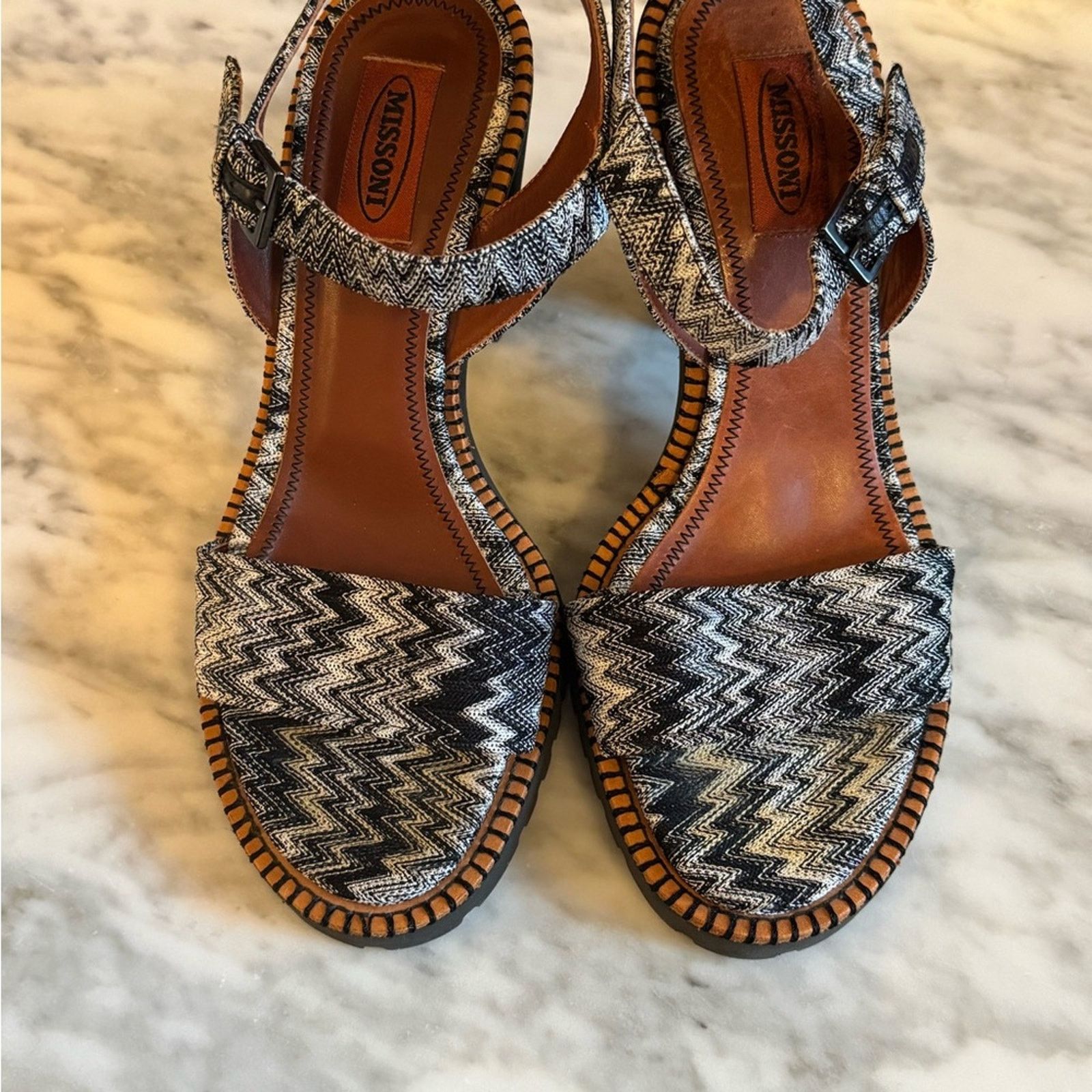 Missoni Missoni Black and Gray Zigzag Heels Size US 8.5 / IT 38.5 - 2 Thumbnail