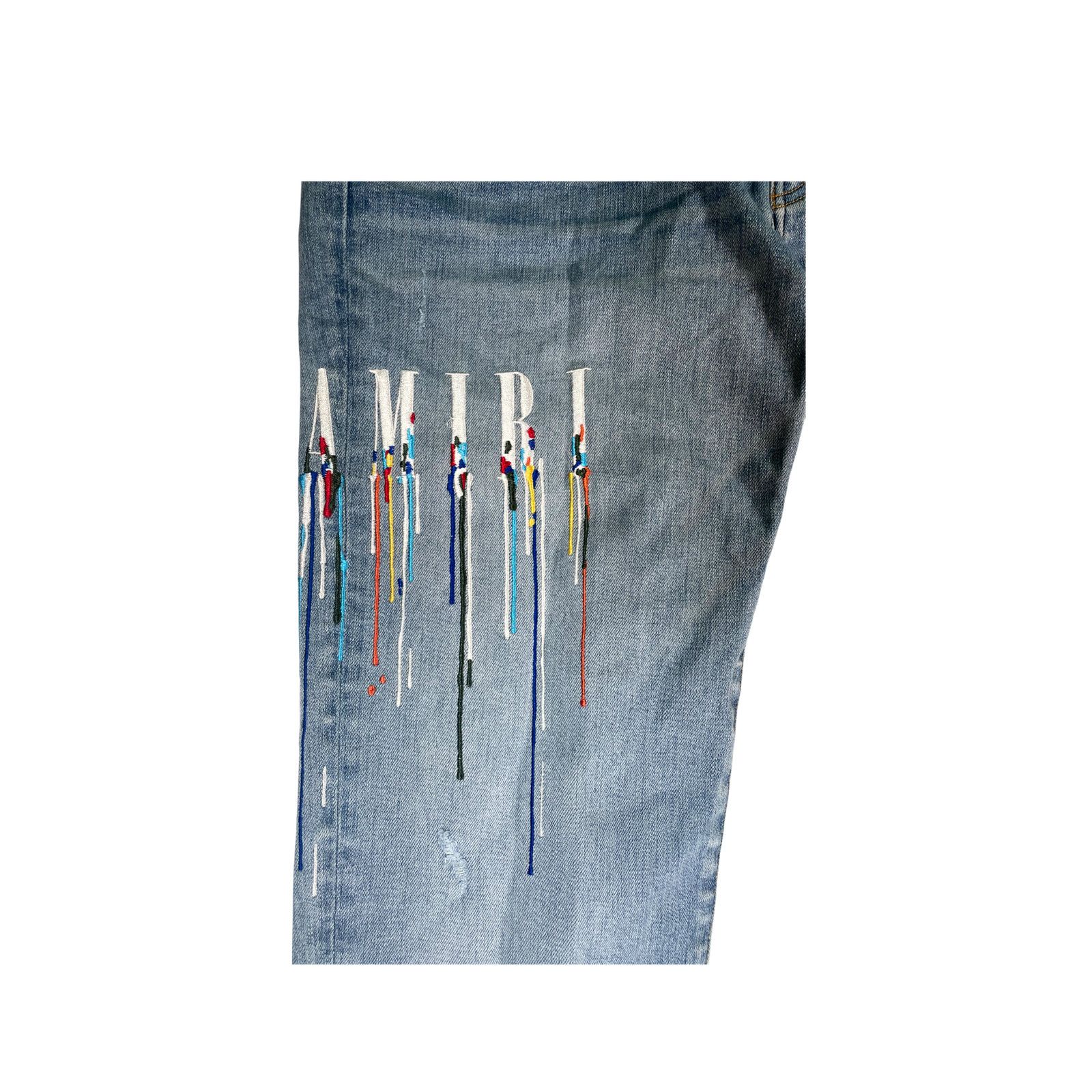 Amiri Amiri Paint Drip Light Wash Jeans Size US 38 / EU 54 - 2 Thumbnail