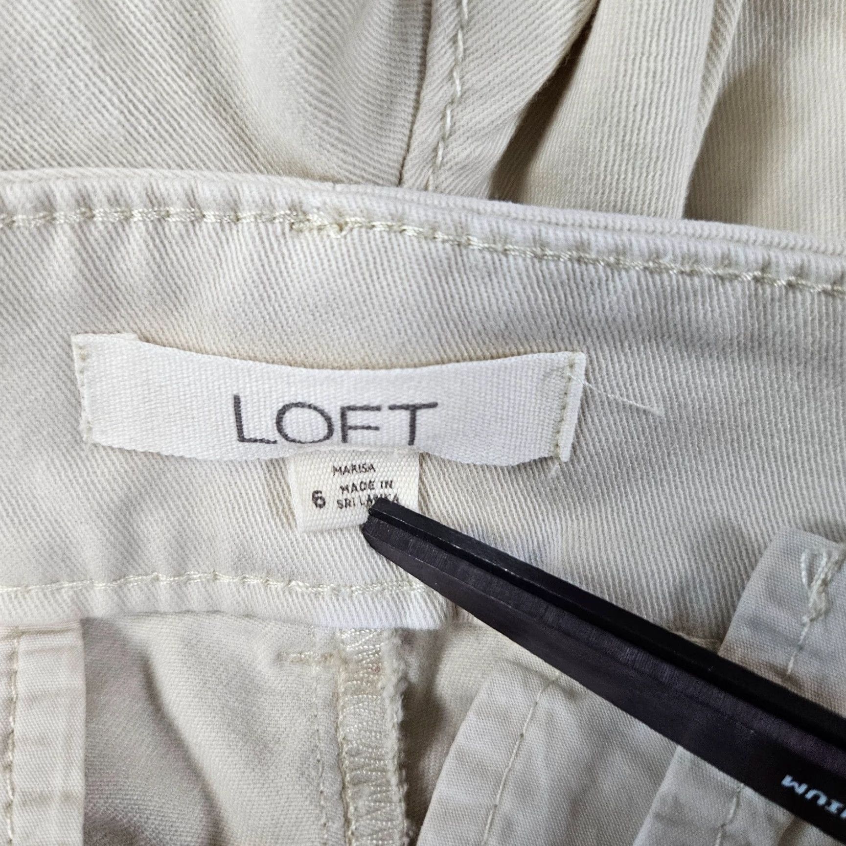 Loft LOFT Ann Taylor Womens Marisa Ankle Pants Sz 6 Embroidered Raw Hem Ivory Cotton Blend Pants Womens 6 Ankle Embroidered Ivory 90s? Size 28" / US 6 / IT 42 - 8 Thumbnail