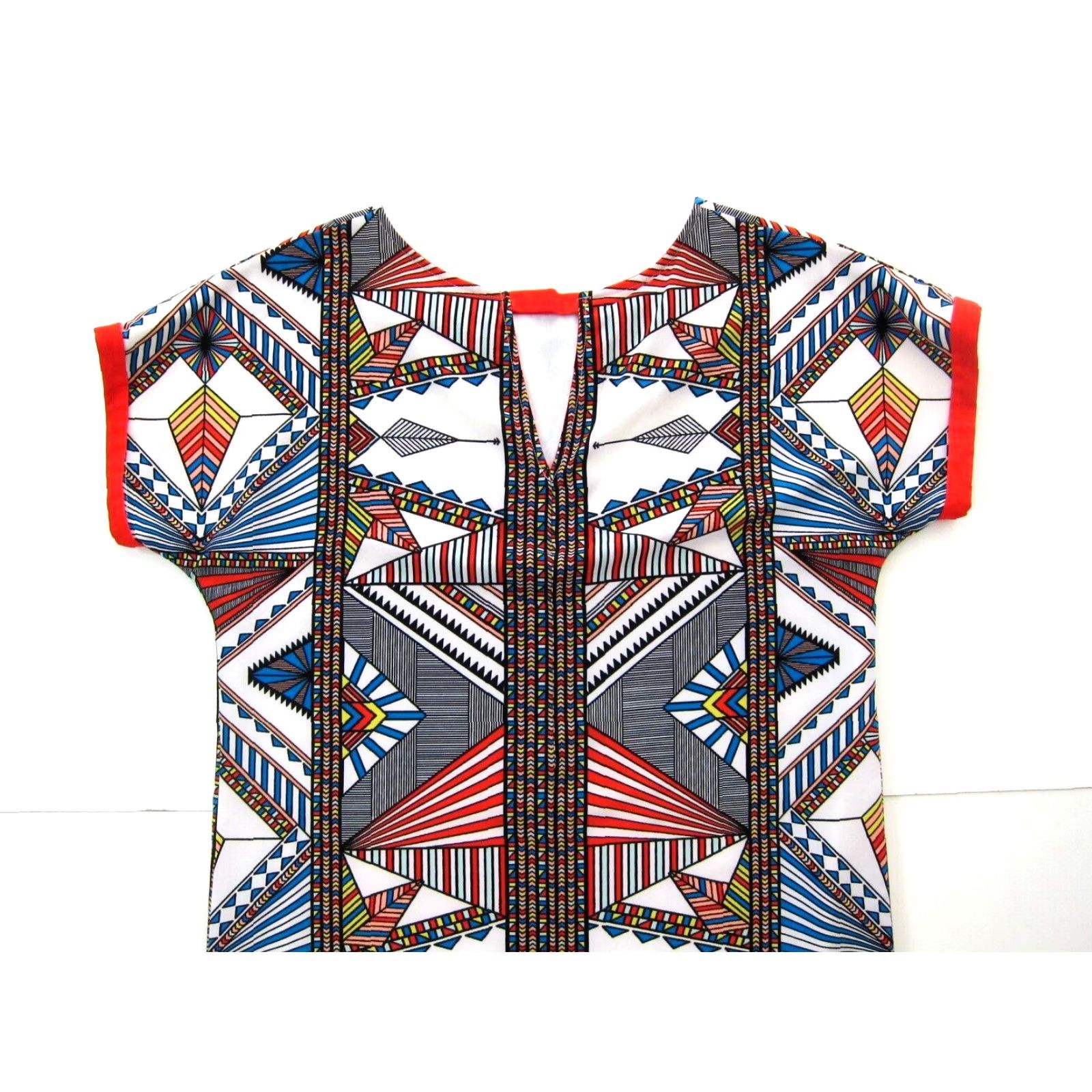 Vintage Gibson Latimer Red Geometric Stretch Midi Shift Dress M Size M / US 6-8 / IT 42-44 - 6 Thumbnail