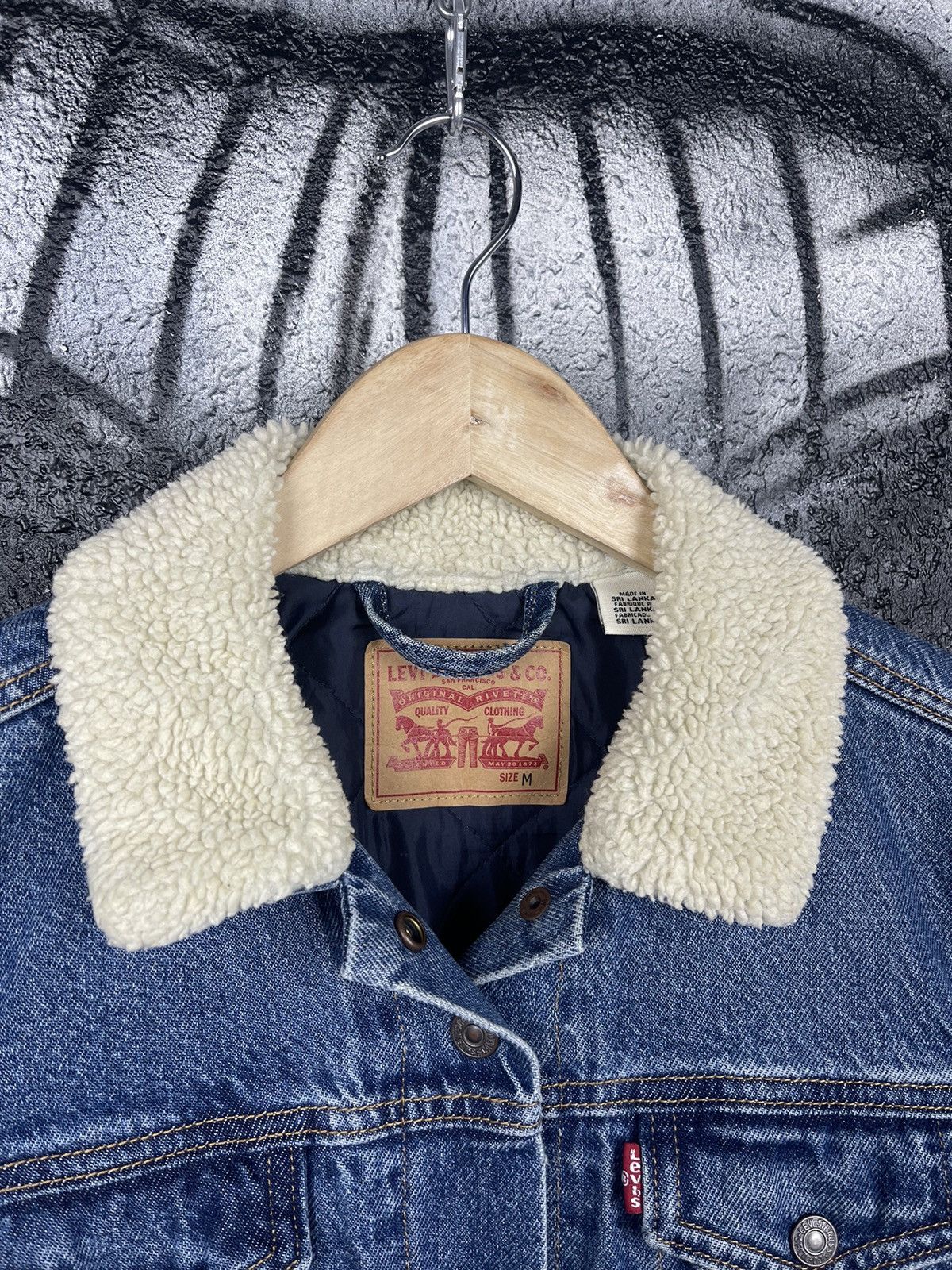 Levi's Levi’s Blue Denim Jeans Sherpa Jacket Women’s Size Medium Size M / US 6-8 / IT 42-44 - 2 Thumbnail