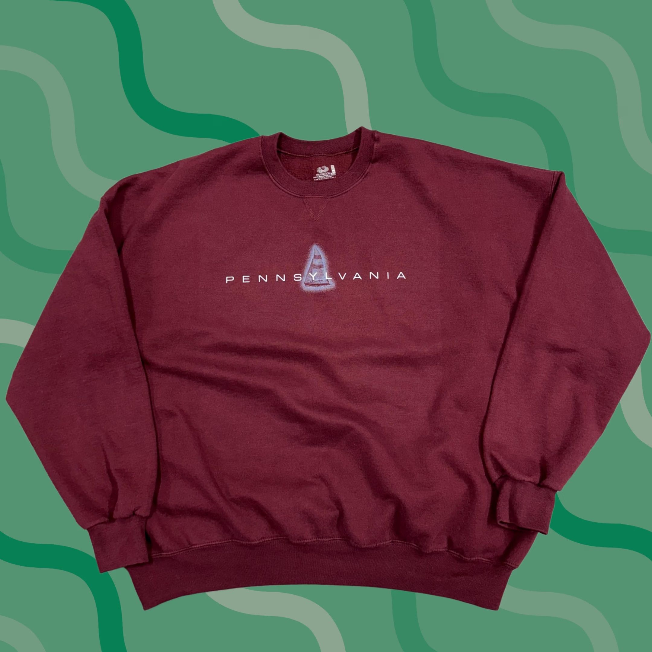 Fruit Of The Loom Fruit Of The Loom Pennsylvania Sweatshirt Mens 3XL Red Fleece Graphic Crewneck USA Graphic Print Vintage No Size US XXL / EU 58 / 5 - 1 Thumbnail