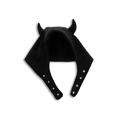 Other Devil Horns Fuzzy Ears Fleece Hat Black Color Size ONE SIZE - 1 Thumbnail