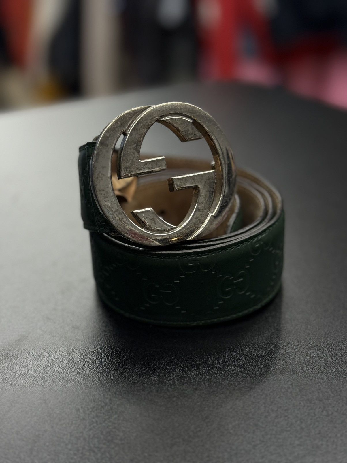 Gucci Gucci Green Monogram Belt Size 95/38 🧼 Size 38 - 3 Thumbnail