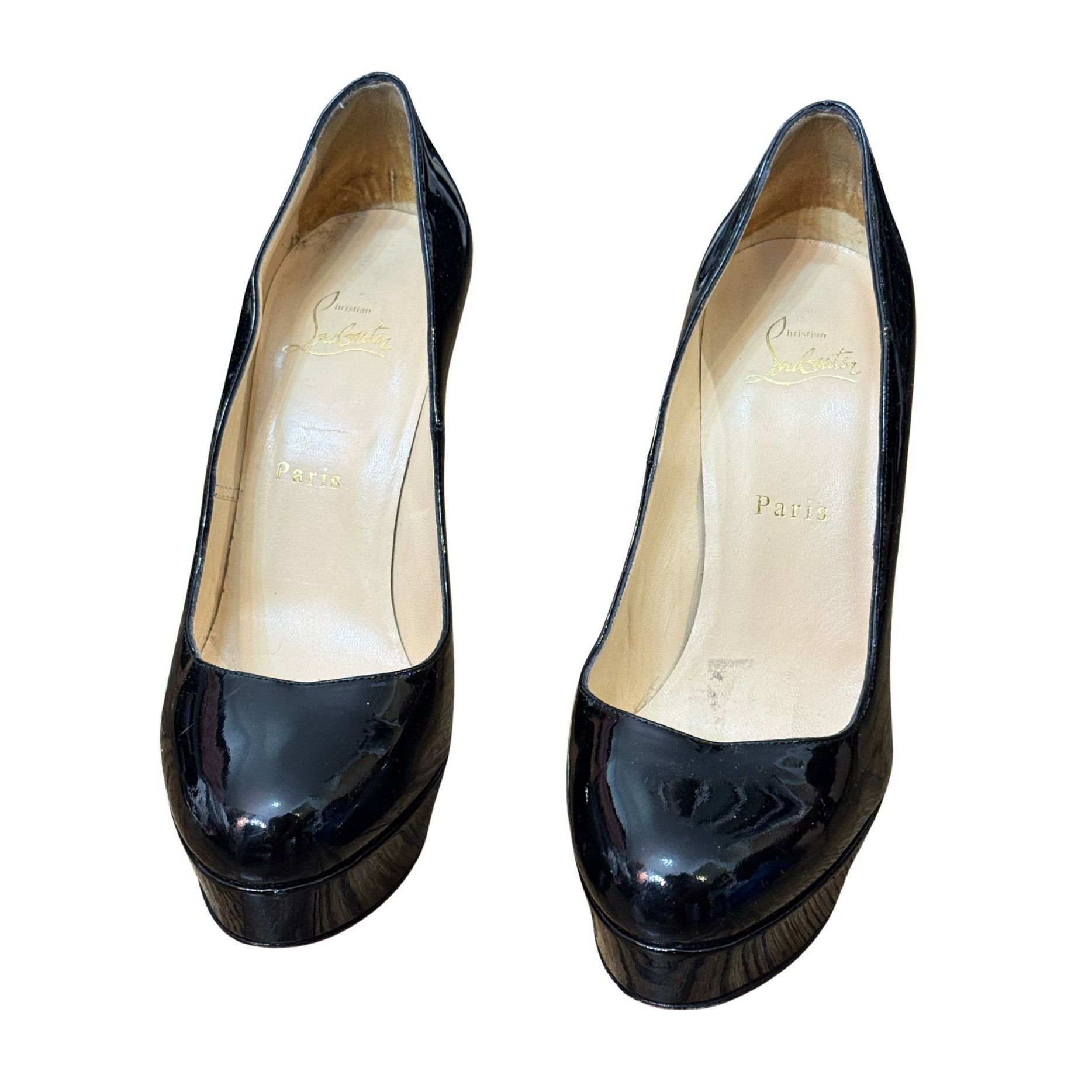 Christian Louboutin Christian Louboutin Black Patent Leather Bianca Pumps EUC $9 Size US 9 / IT 39 - 6 Thumbnail