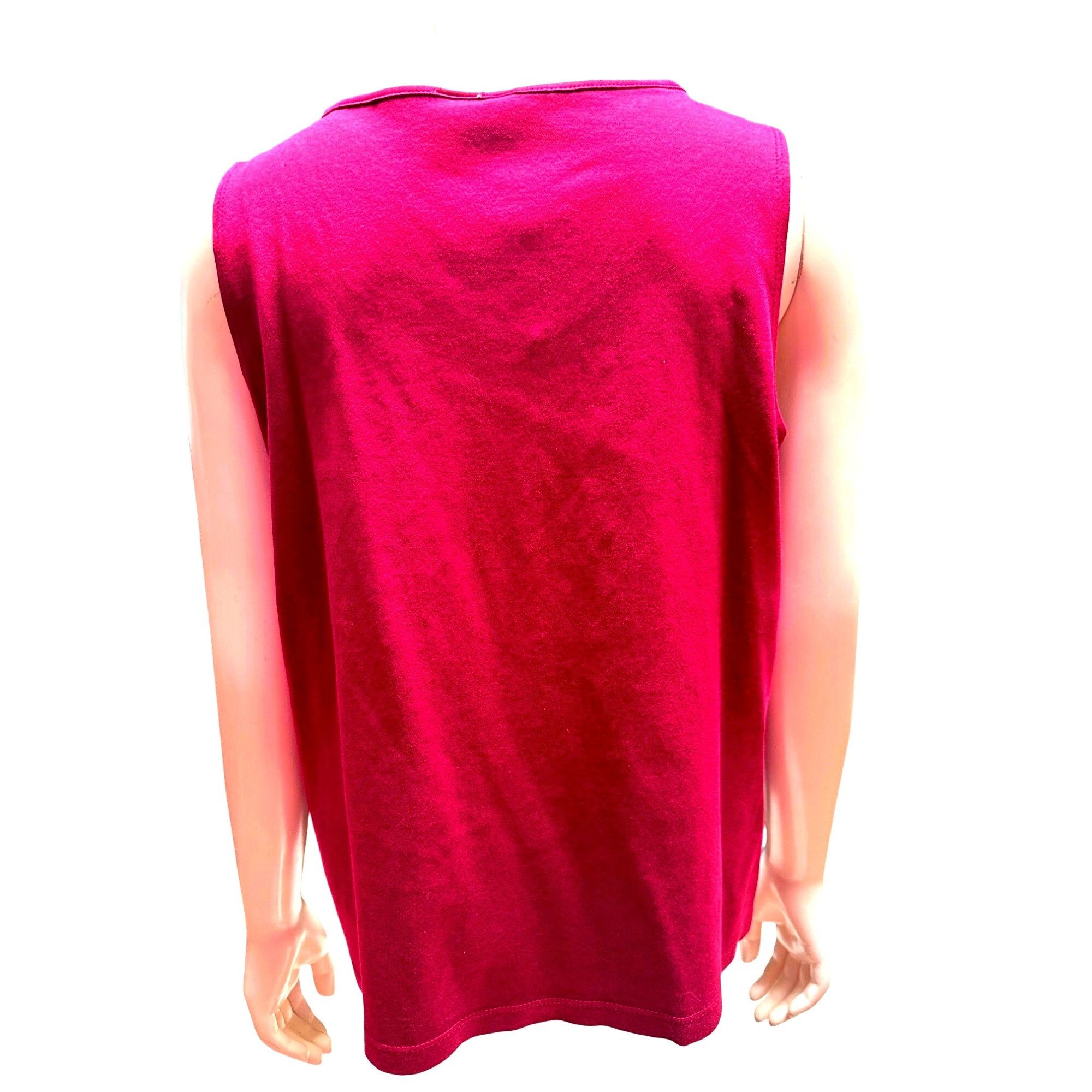 Cherokee Collection by Cherokee XL Burgundy Dressy Sleeveless V Neck Size XL / US 12-14 / IT 48-50 - 3 Thumbnail