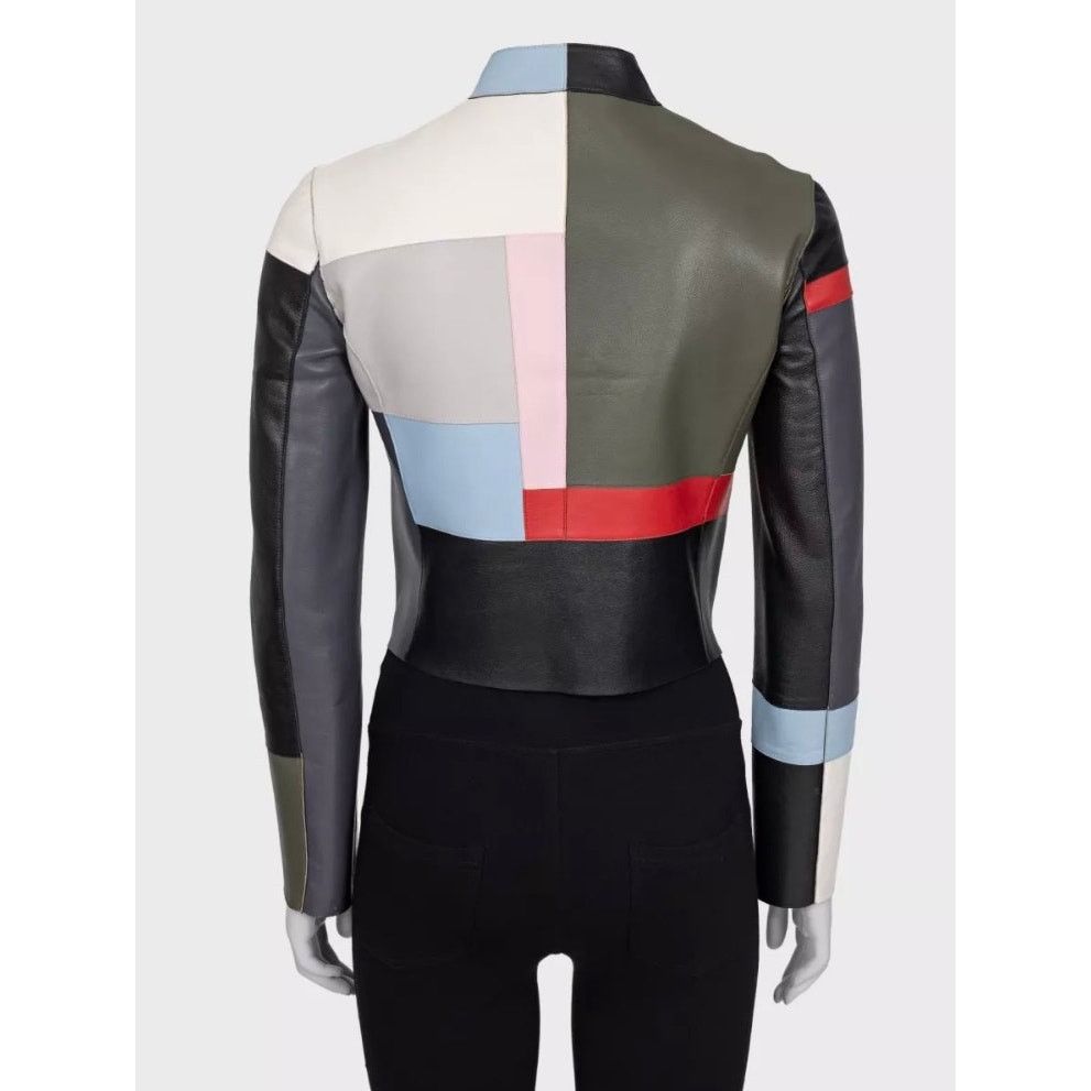 Fendi Fendi Multicolor Leather Cropped Jacket - Size 40 Size S / US 4 / IT 40 - 3 Thumbnail