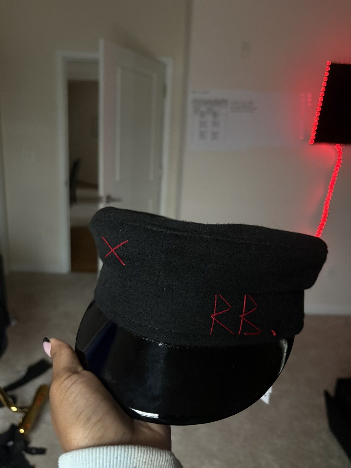 Ruslan Baginskiy Black Wool Baker Boy Cap