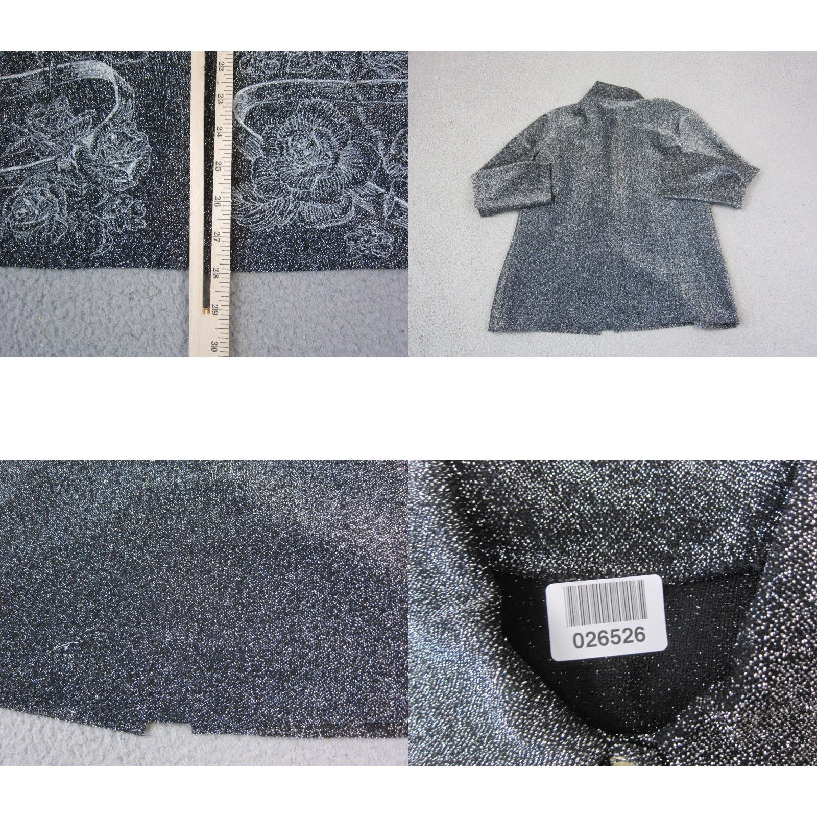 Vintage VINTAGE Disco Shirt Womens Large Black White Metallic Floral Button Up 90s Size L / US 10 / IT 46 - 8 Thumbnail