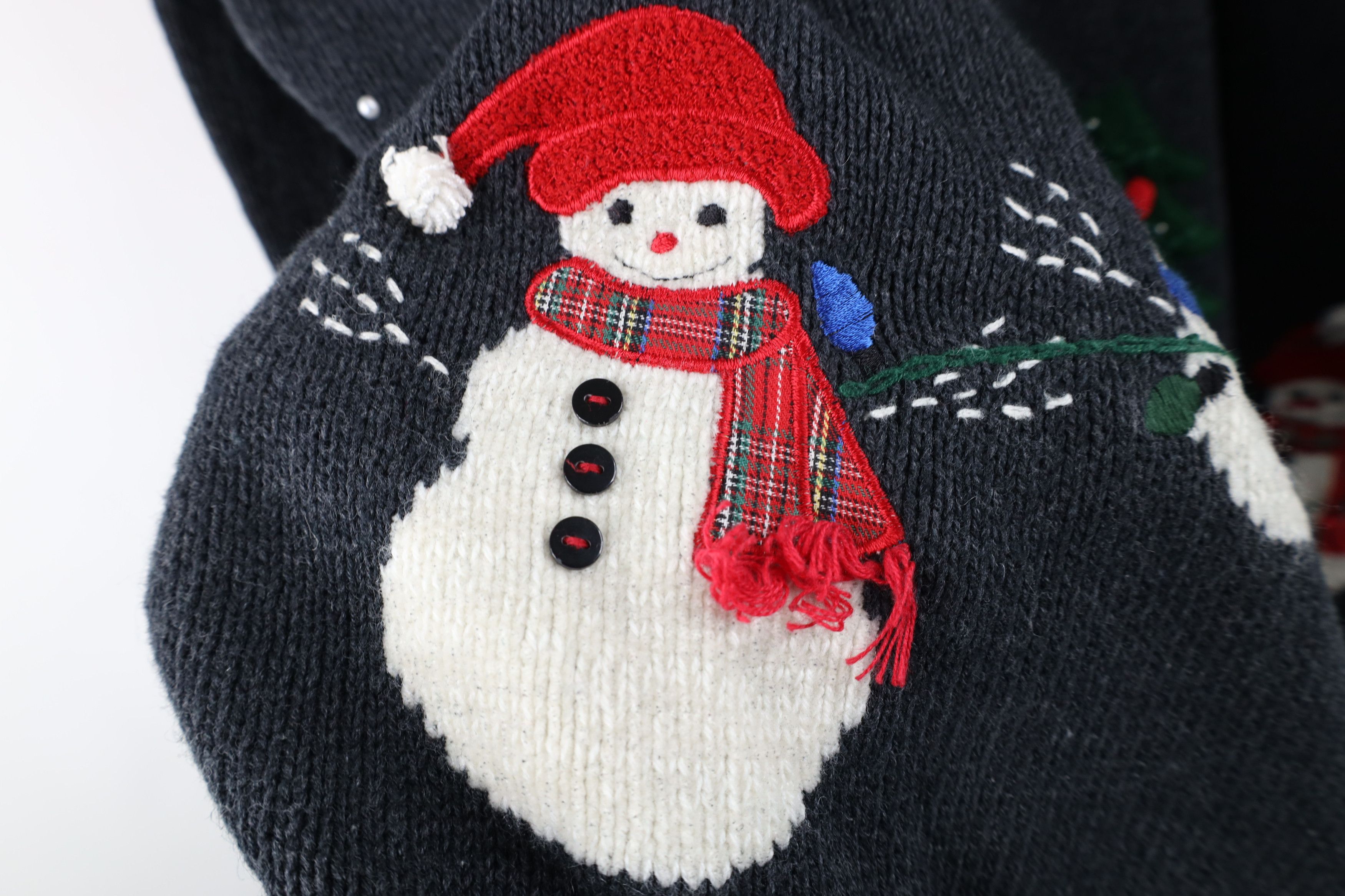 Vintage Vintage 90s Streetwear Snowman Marled Knit Full Zip Sweater Size 3XL / US 20-22 - 6 Thumbnail