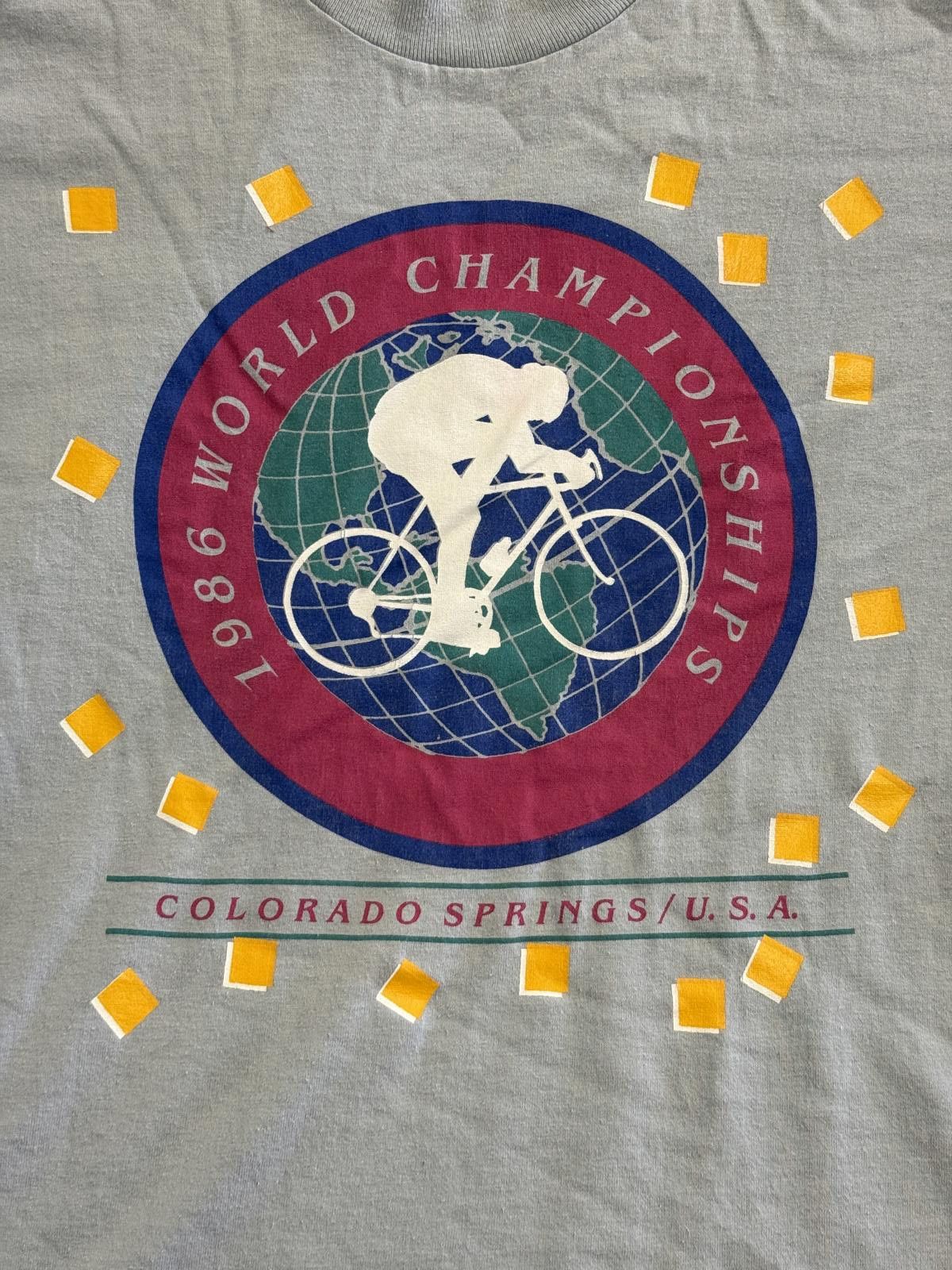 Designer Vintage Bicycle T-shirt 1986 UCI Road World Championships -M Size US M / EU 48-50 / 2 - 2 Thumbnail