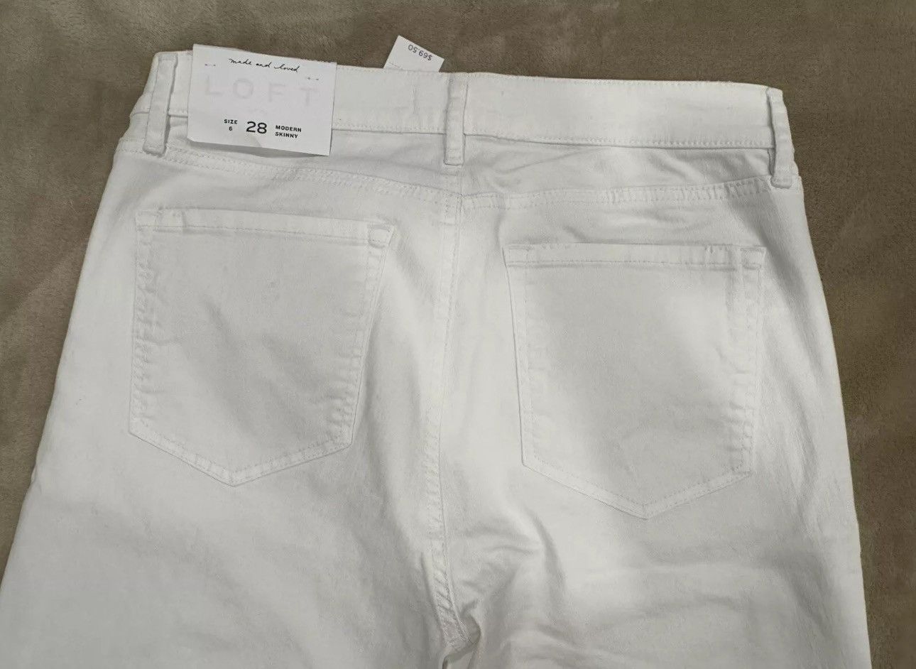 Ann Taylor Ann Taylor Loft White Skinny Ankle Jeans Size 6/28 Size 28" / US 6 / IT 42 - 7 Thumbnail