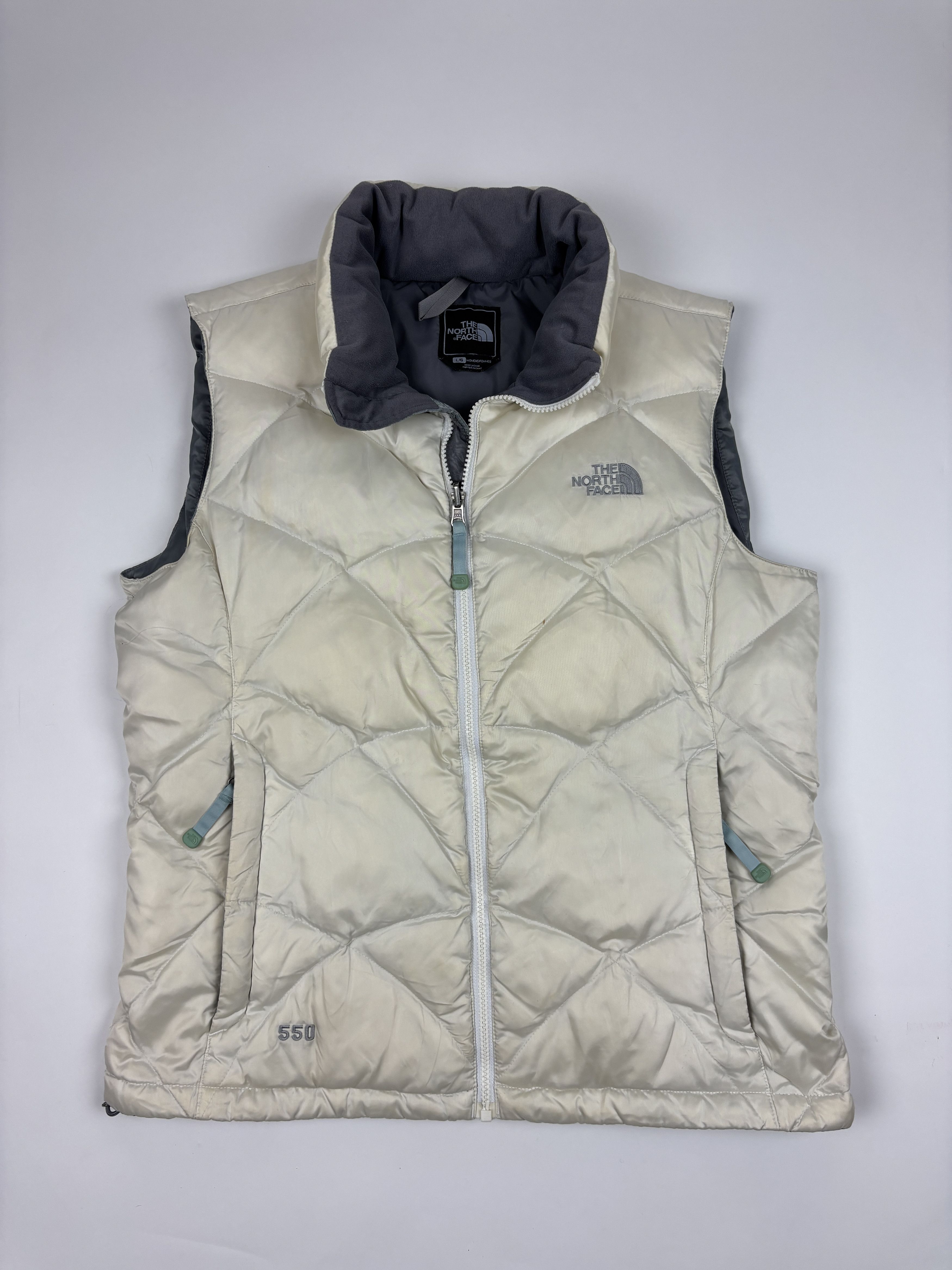 The North Face The North Face 550 Womens Cream Puffer Vest Size L / US 10 / IT 46 - 1 Thumbnail