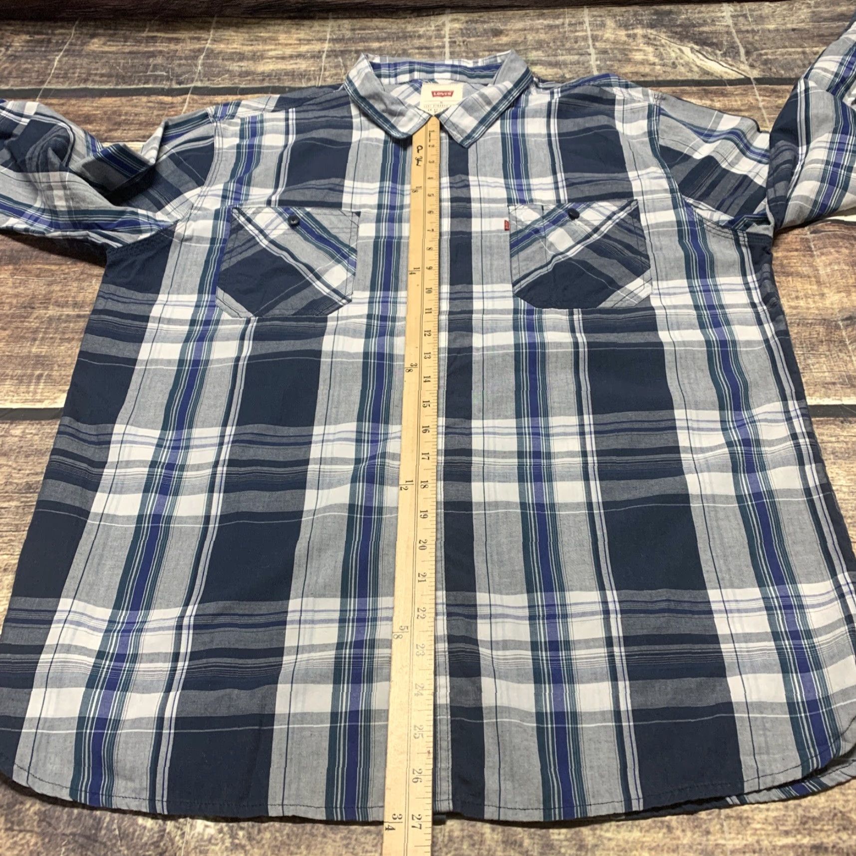 Levi's Levi's Shirt Button-Up 2 Front Pockets XL Blue Multi-Color Plaid Men’s Regular Size XL Mens Size US XL / EU 56 / 4 - 6 Thumbnail