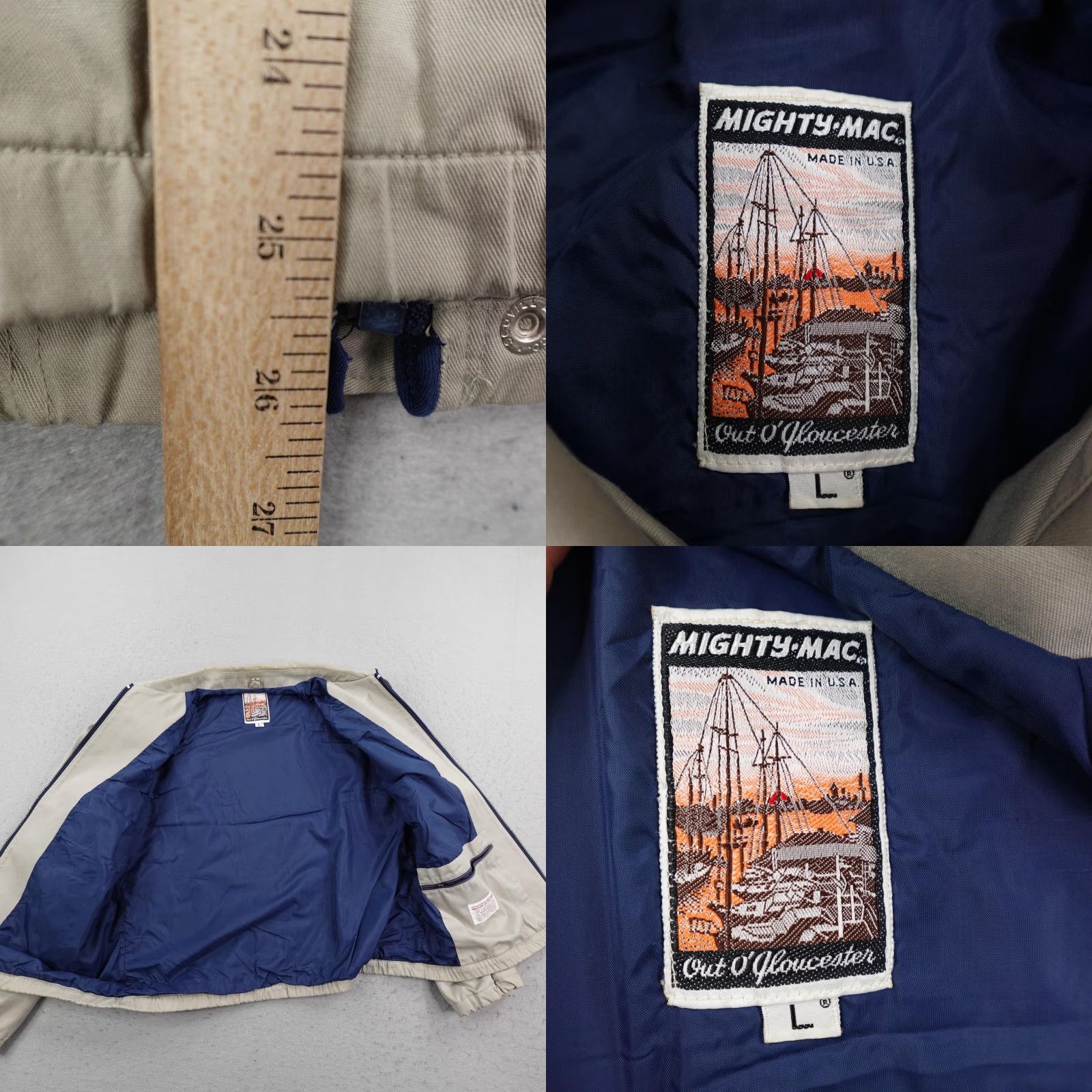 Vintage VINTAGE Mighty Mac Jacket Mens Large Beige Out O'Gloucester Deck Sailing Size US L / EU 52-54 / 3 - 8 Thumbnail