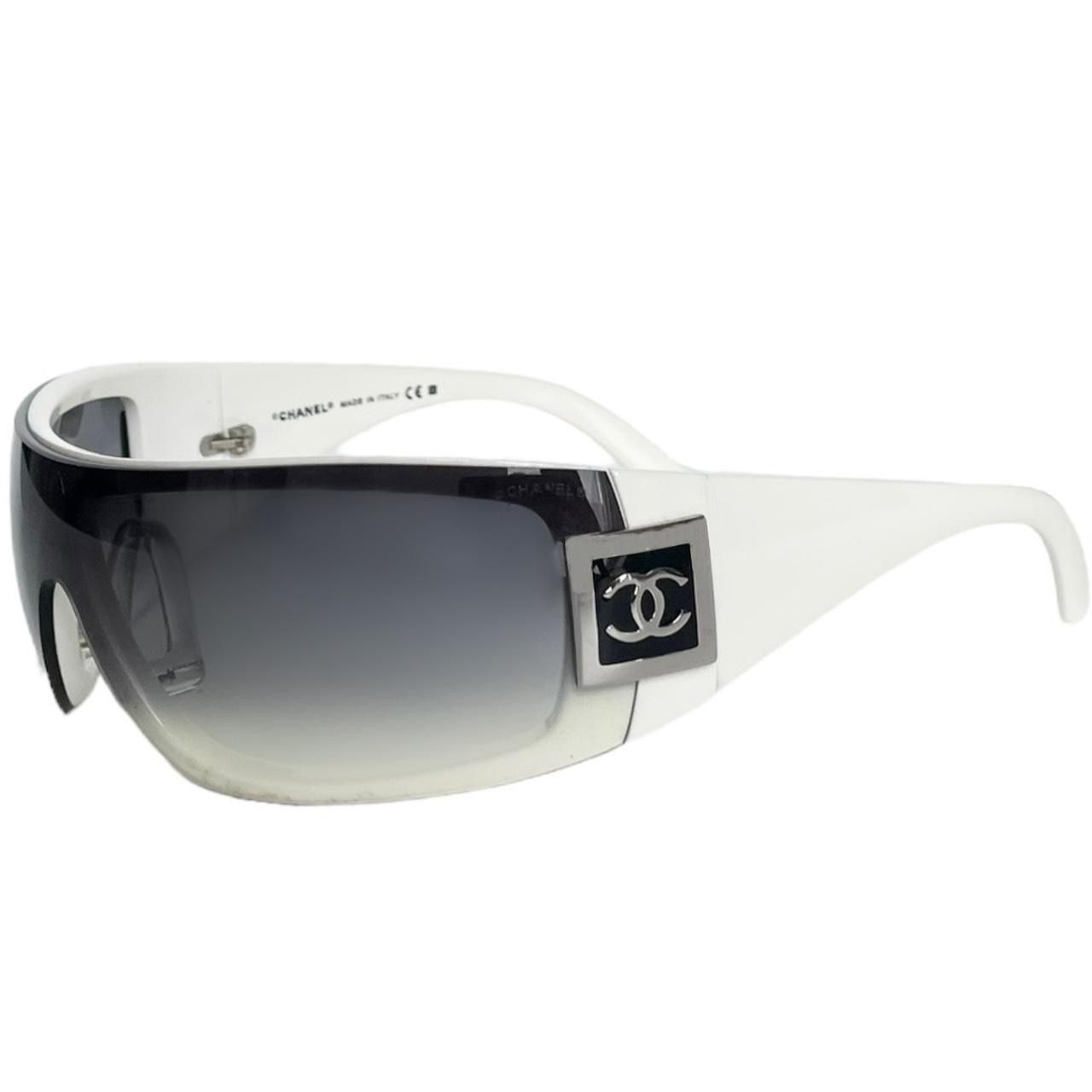 Chanel Chanel sunglasses vintage logo ski wraparound white y2k rare