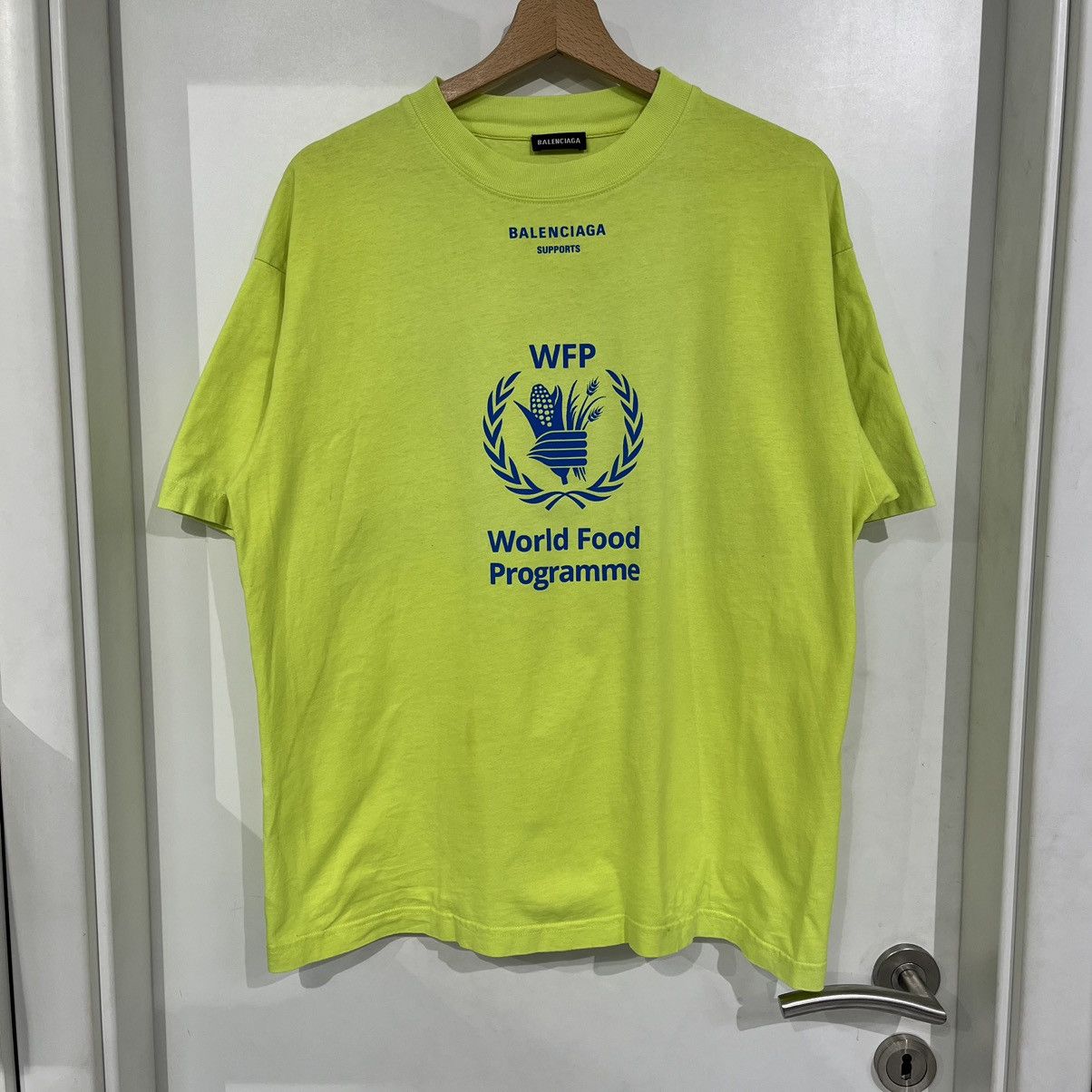 image of Balenciaga Wfp World Food Programme Neon Tee in Neon Yellow, Men's (Size XS)