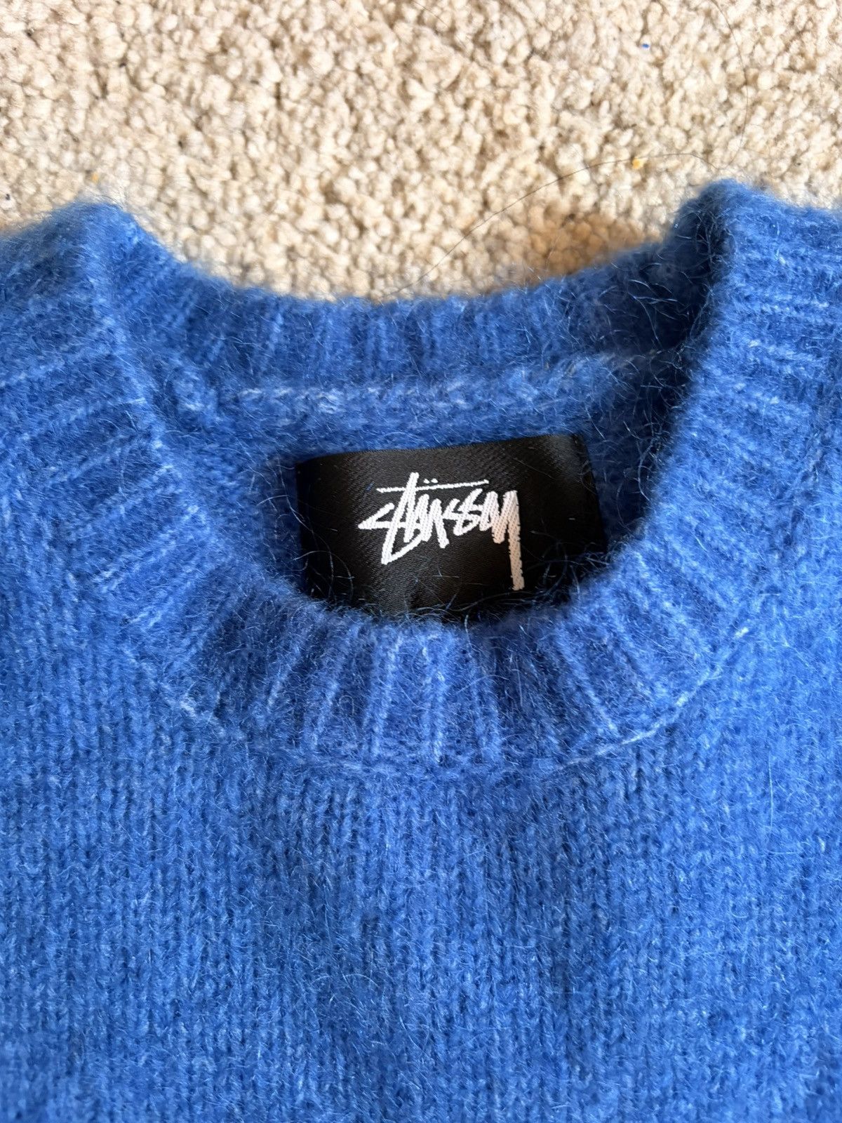 Stussy Stussy Dice Fuzzy Mohair Sweater Blue Size US M / EU 48-50 / 2 - 3 Thumbnail
