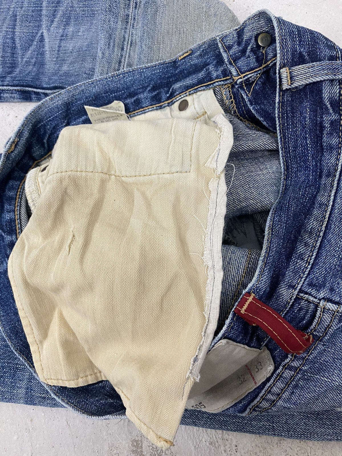 Levi's Levis 505 Japan Market J03 Button Distress Denim Washed Size US 30 / EU 46 - 21 Thumbnail
