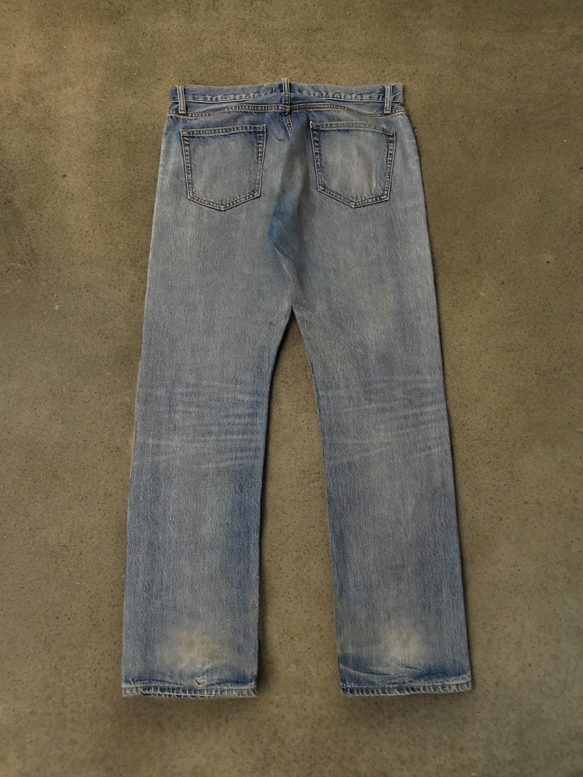 Japanese Brand × Uniqlo Uniqlo Japan Selvedge Dirty Wash Blue Ripped Jeans Denim Size US 38 / EU 54 - 6 Thumbnail