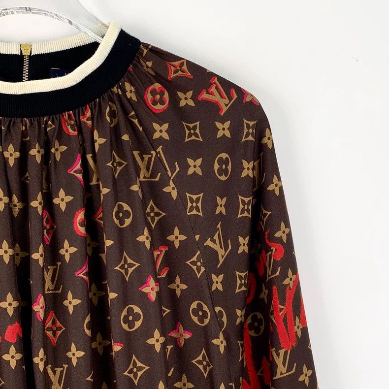 Louis Vuitton Louis Vuitton Dark brown logo presbyopic full print mulber Size XXS / US 00 / IT 34 - 3 Thumbnail