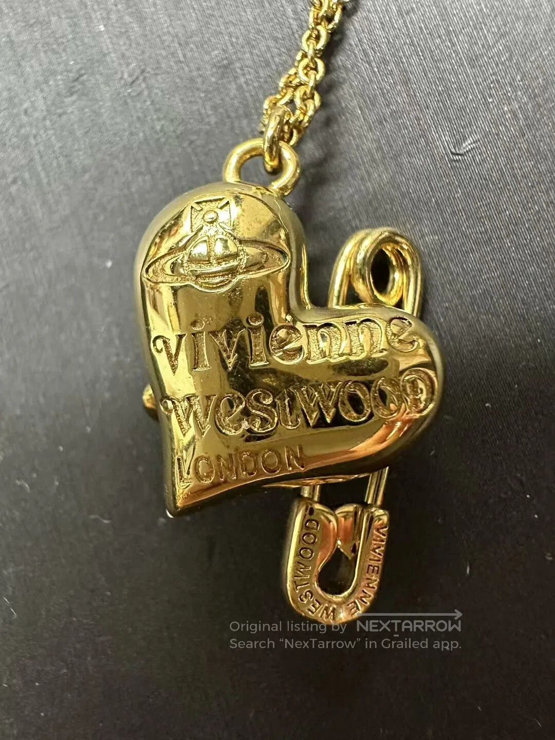 Vivienne Westwood Vivienne Westwood Heart Pin Pearl Necklace. Size ONE SIZE - 3 Thumbnail