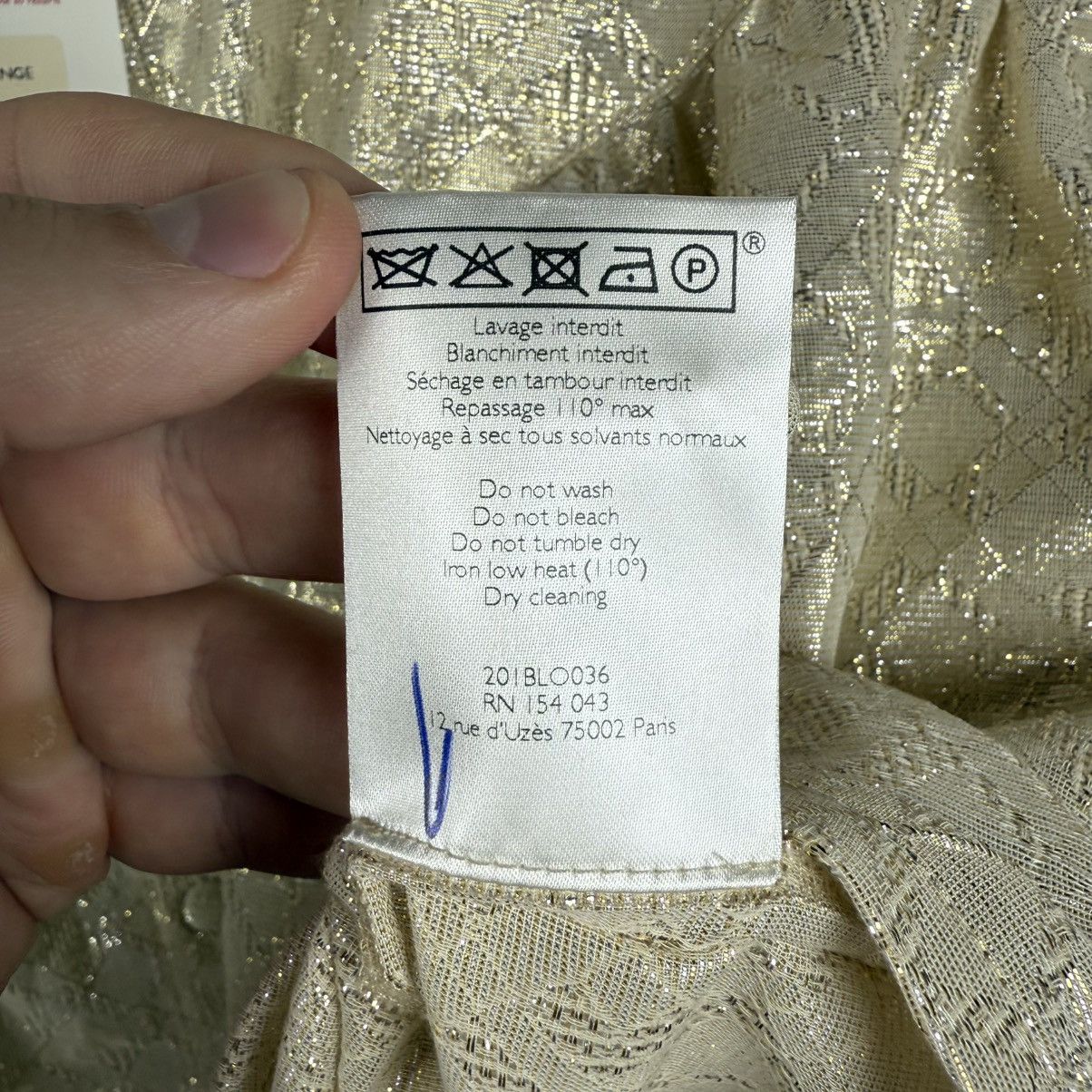 Sezane NWT Sezane Cristina Cotton Gold Metallic Ruched Blouse Size M / US 6-8 / IT 42-44 - 14 Thumbnail