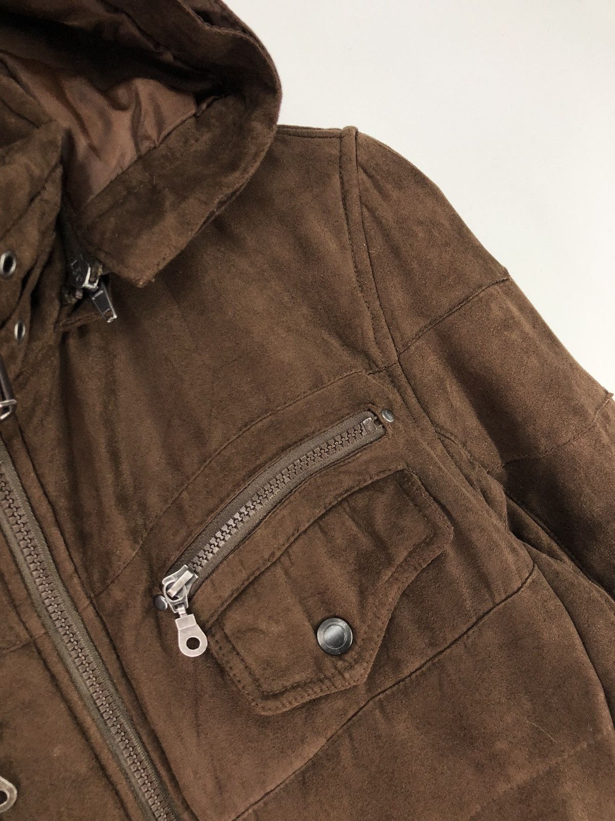 Japanese Brand Louis Chavlon Bikers Style Hooded Brown Jacket Size US M / EU 48-50 / 2 - 9 Thumbnail