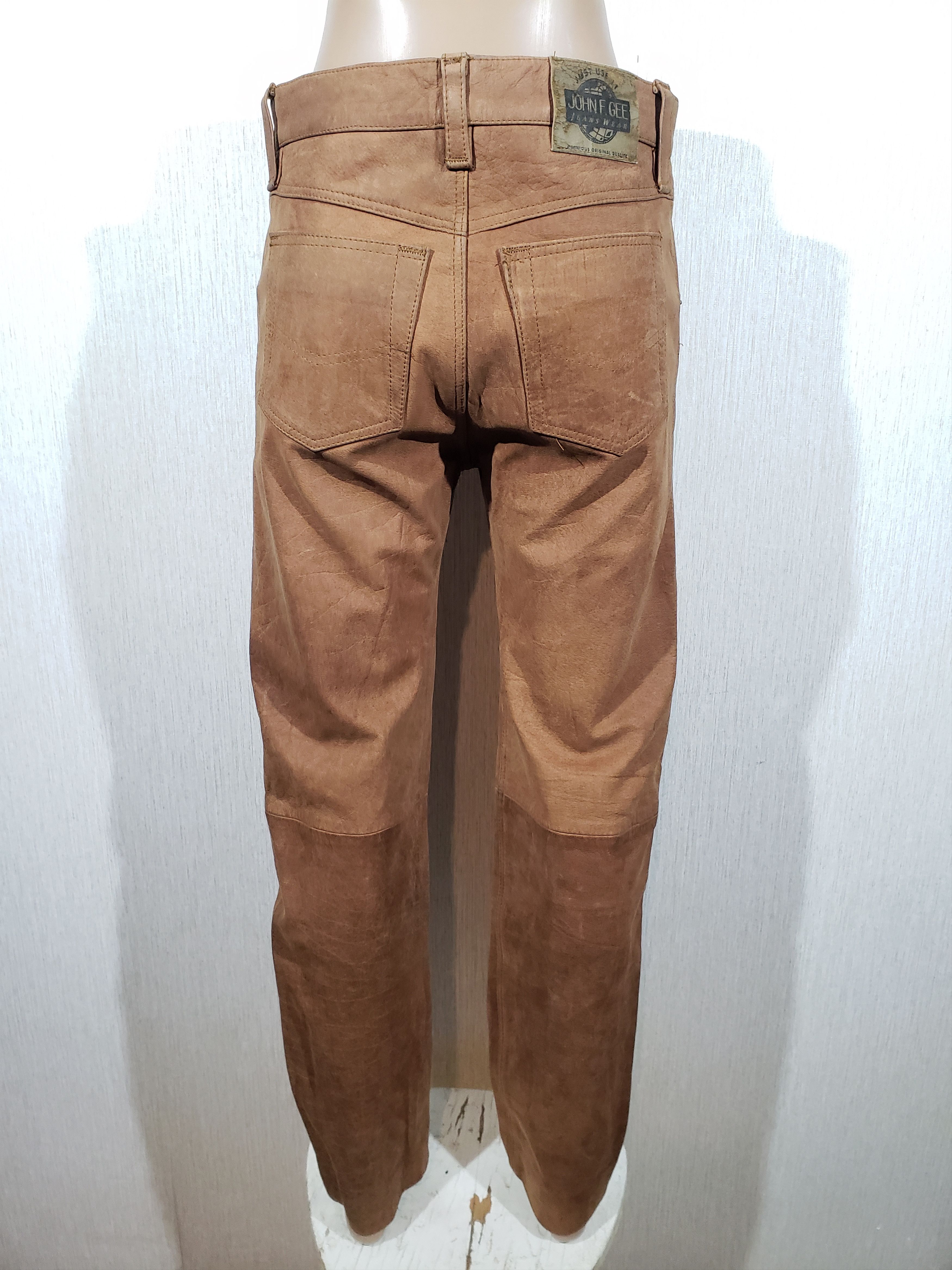 Genuine Leather Brown leather pants made of nubuck leather. Size US 29 - 4 Thumbnail
