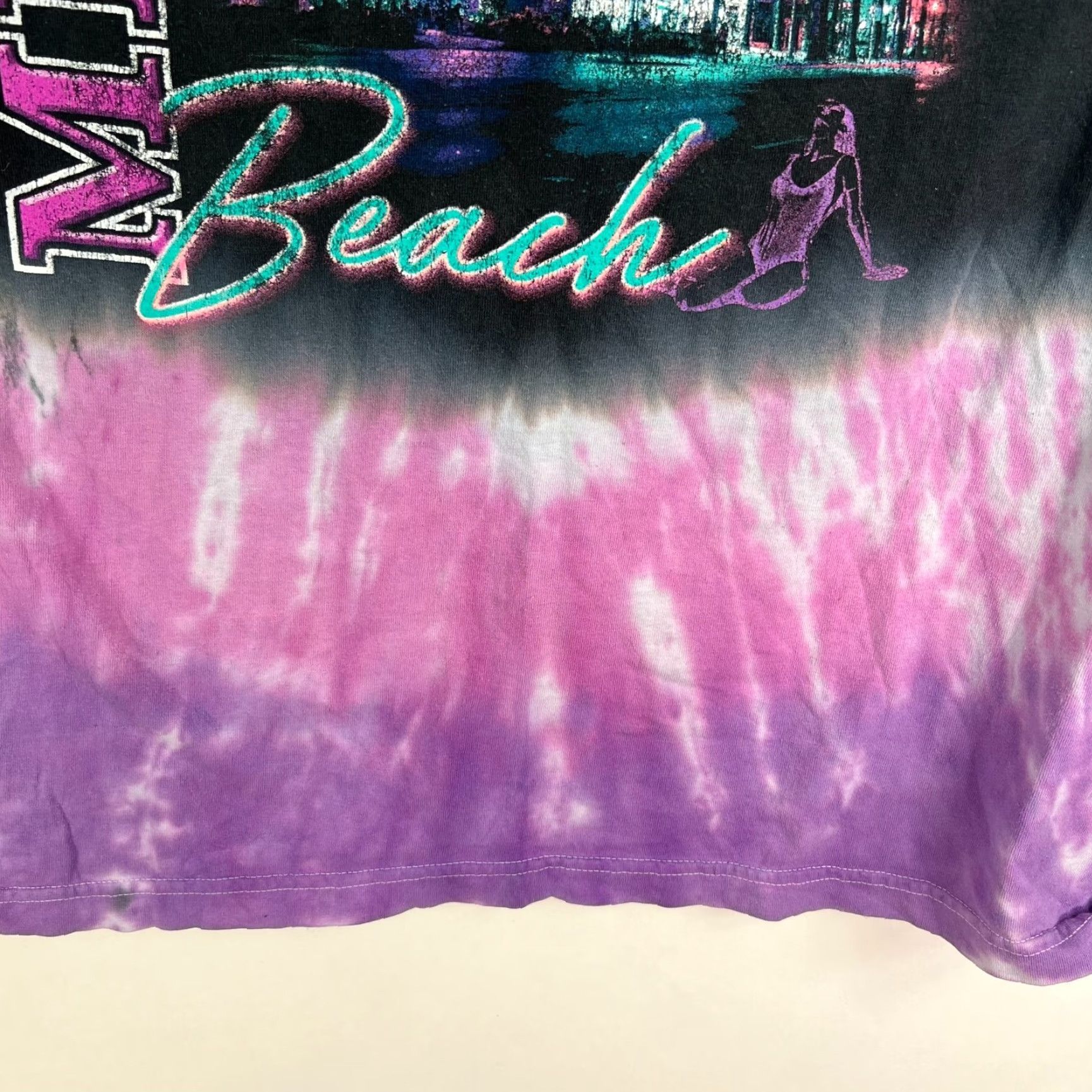 Pacsun PacSun Miami Beach Tie Dye T-Shirt Mens XL Purple Graphic Print Size US XL / EU 56 / 4 - 4 Thumbnail