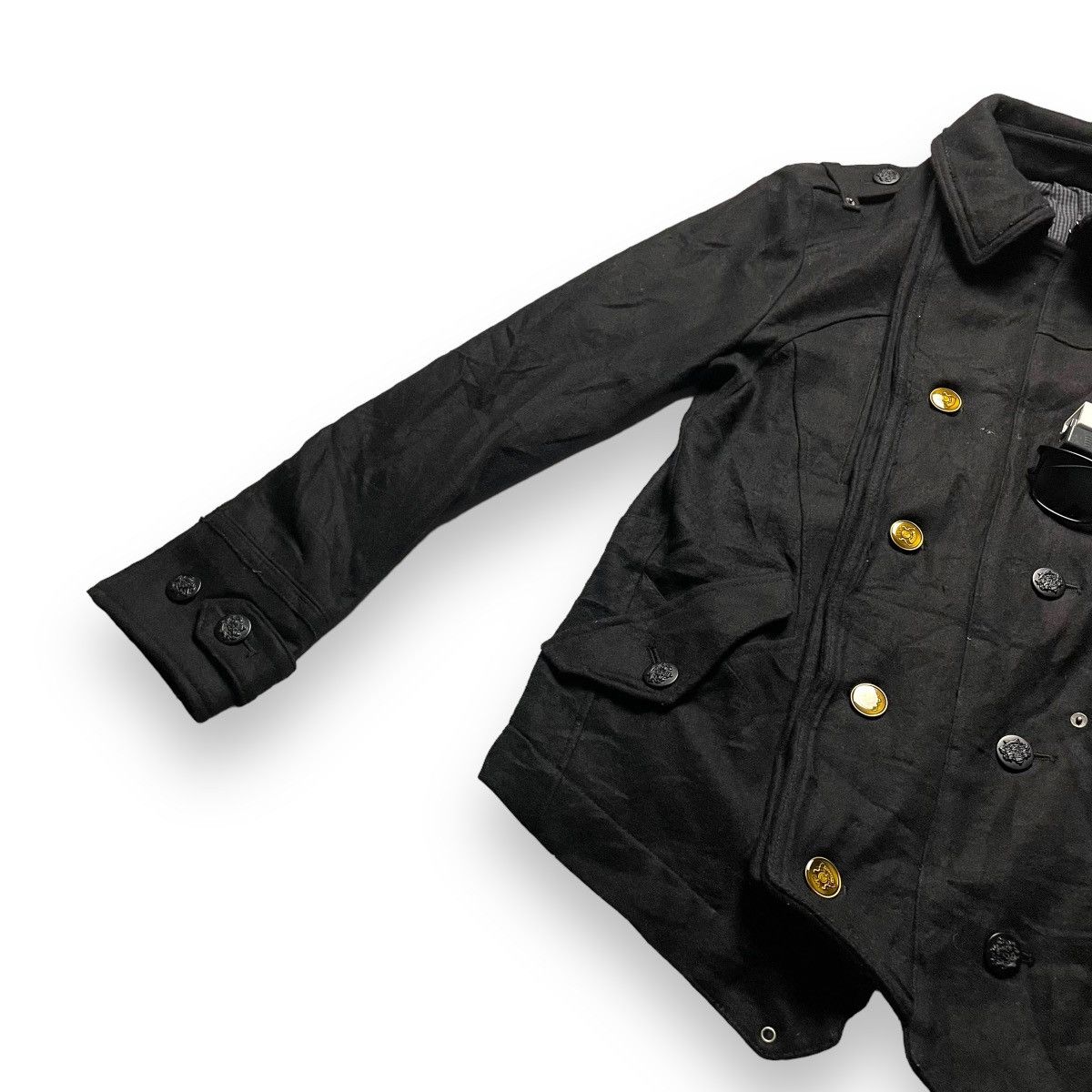 If Six Was Nine × Le Grande Bleu (L.G.B.) × PPFM 🇯🇵 VINTAGE PPFM WOOL PEA COAT PUNK GOTHIC JACKET Size US L / EU 52-54 / 3 - 6 Thumbnail