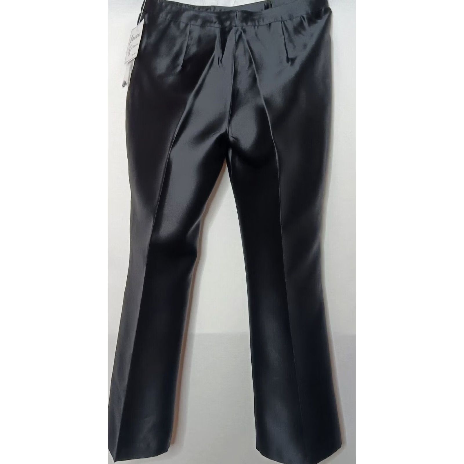 Vintage VINTAGE? No. Jovani Black Wool Silk Blend Wide-Leg Pants 18 M Dress Formal Women's 32" Inseam Size 40" / US 18 - 2 Thumbnail