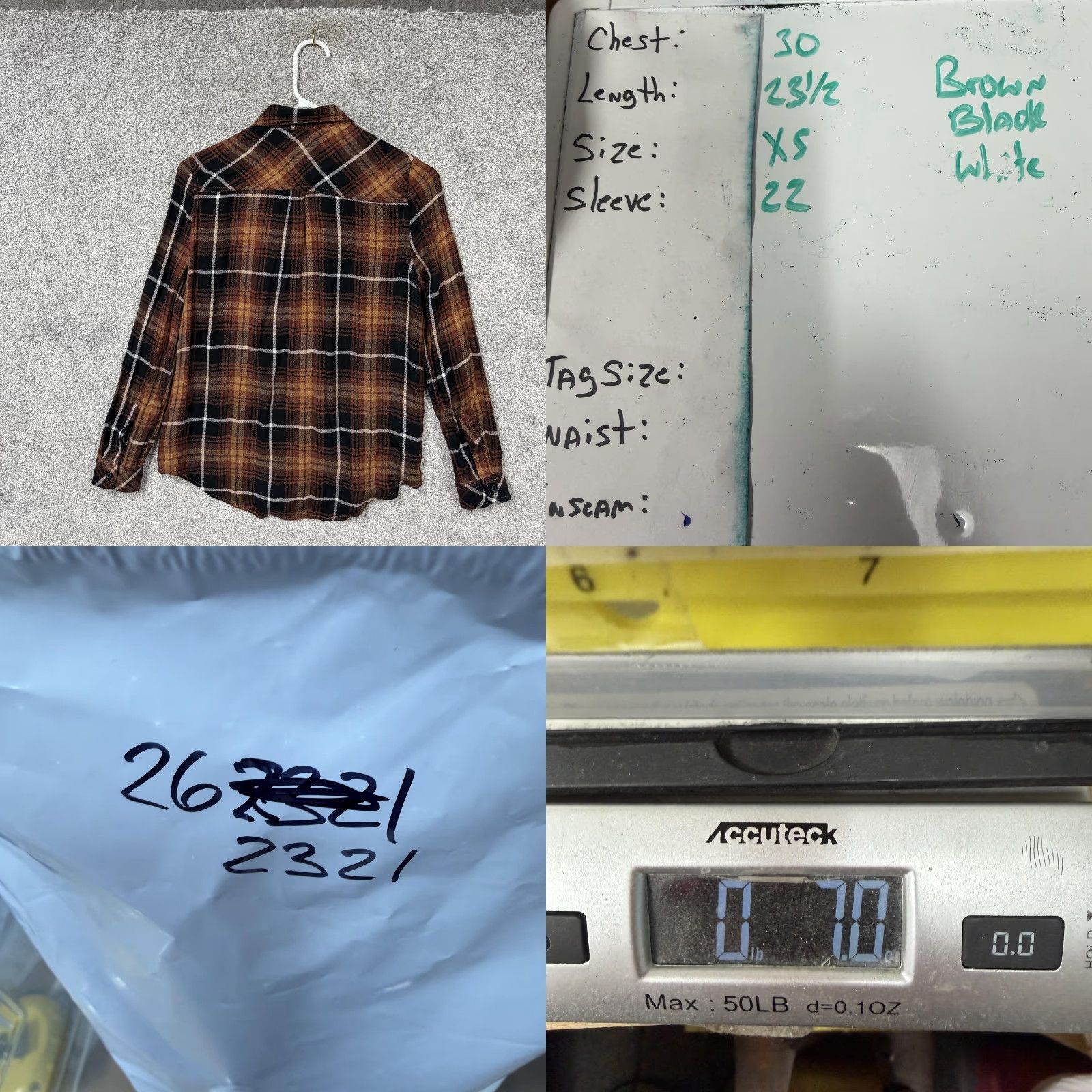 Vintage beachlunchlounge Shirt Women XS Brown Black Plaid Button-Up Collared Long Sleeve Casual Fall Lightweight Rayon Vintage No Size XS / US 0-2 / IT 36-38 - 8 Thumbnail