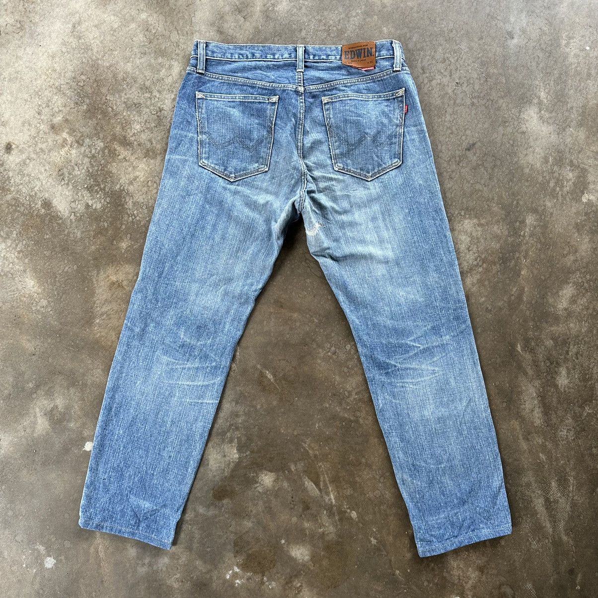 Japanese Brand Vintage Edwin Distressed Faded Denim Jean Pant W36 Size US 36 / EU 52 - 10 Thumbnail