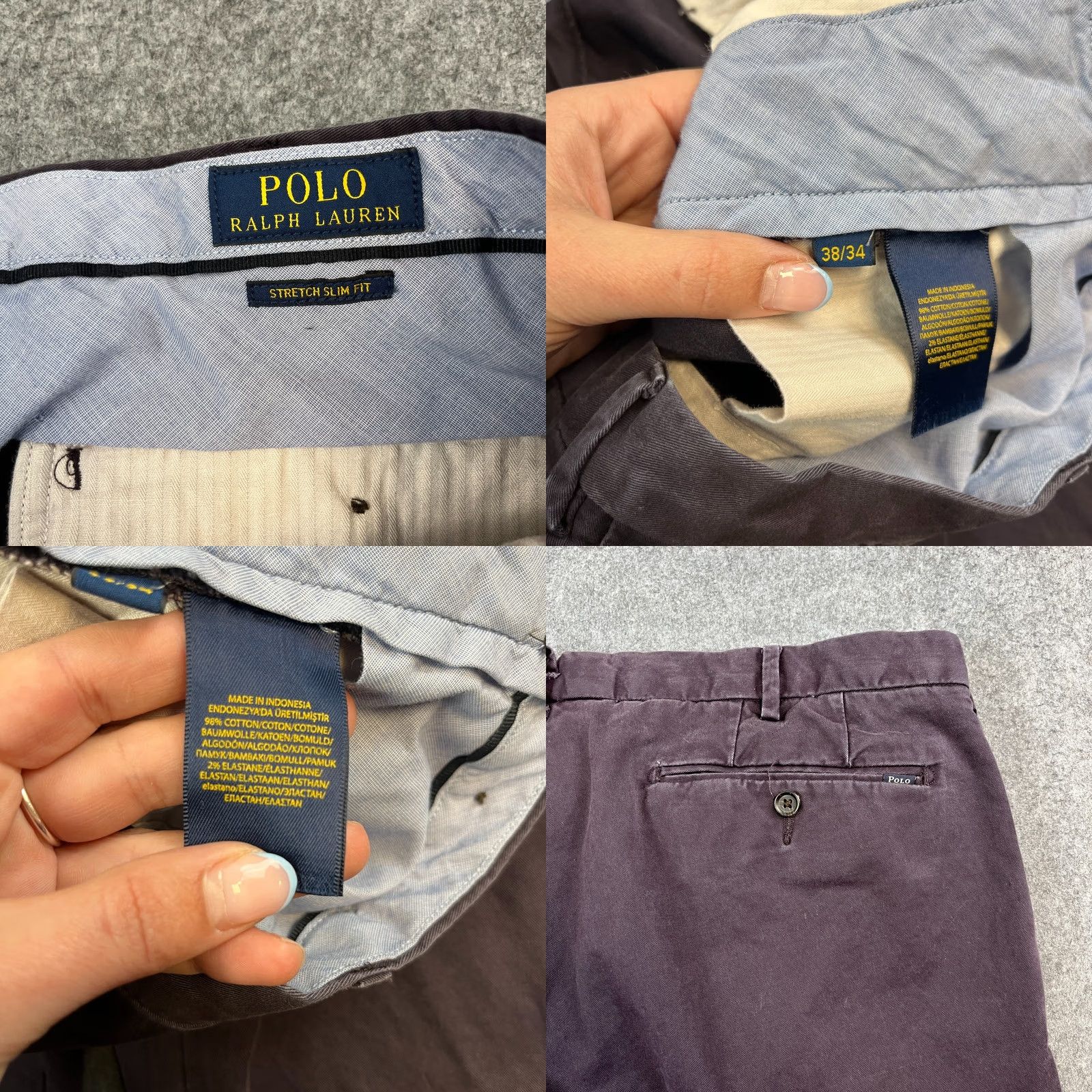 Polo Ralph Lauren Polo Ralph Lauren Slim Chino Trousers Pants 36 Regular 34 Purple Cotton Elastane Slim Fit Men’s Green? Purple Size US M / EU 48-50 / 2 - 8 Thumbnail