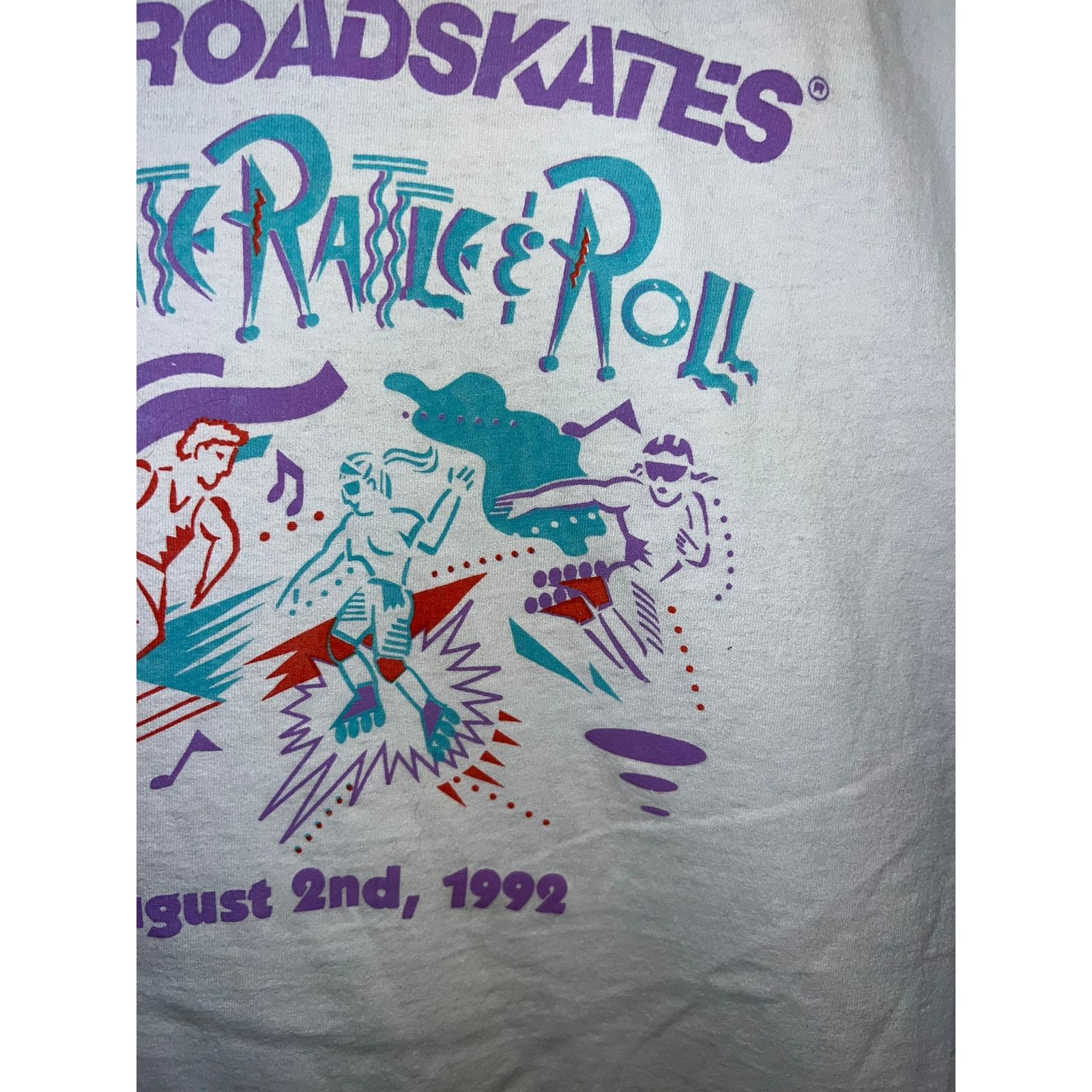 Vintage Vintage Skate Shirt Rattle & Roll Rollerskate White XL 90 Size US XL / EU 56 / 4 - 4 Thumbnail