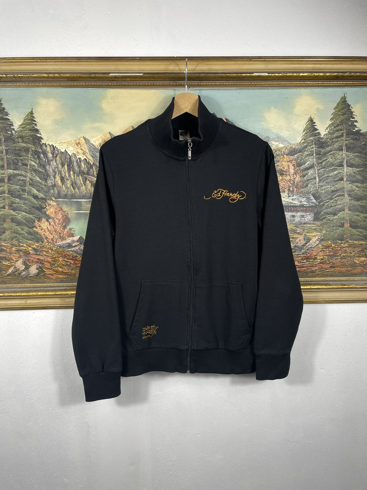 Christian Audigier × Ed Hardy × Vintage Ed Hardy Retro 00s Hoodie With Crystals Affliction Grunge Size M / US 6-8 / IT 42-44 - 2 Thumbnail