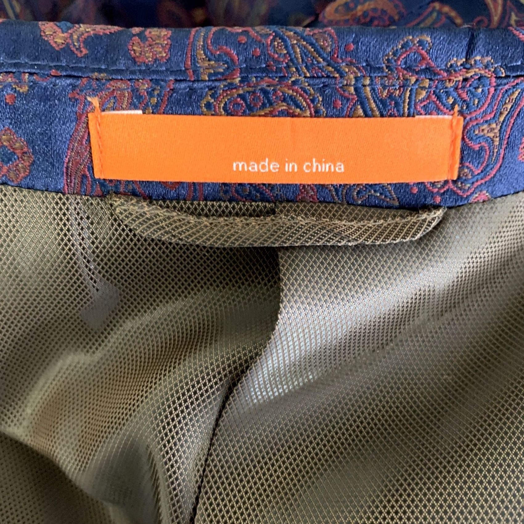 Tallia TALLIA Blazer Navy Burgundy & Green Paisley Polyester Chest Size 42 Men Size 42R - 6 Thumbnail