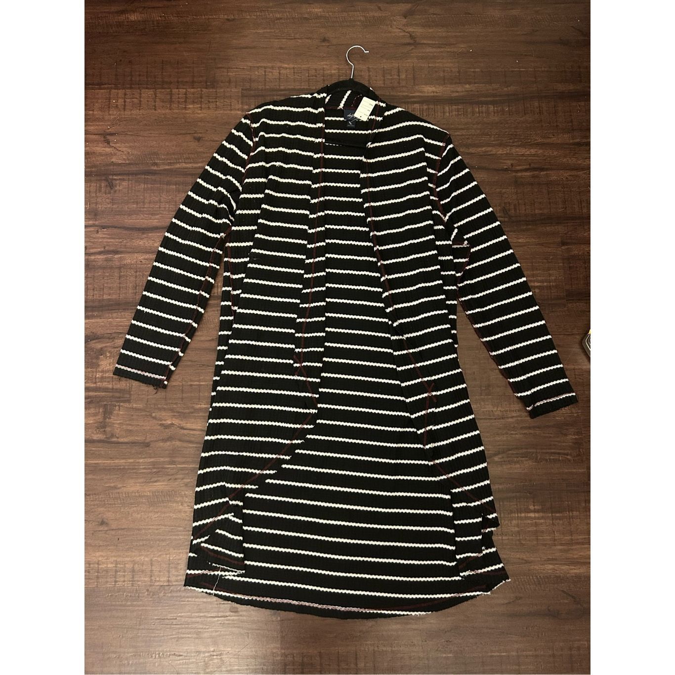 Other Day Trip (Buckle) Black White Stripe Cardigan Duster, Size X Size XL / US 12-14 / IT 48-50 - 1 Thumbnail