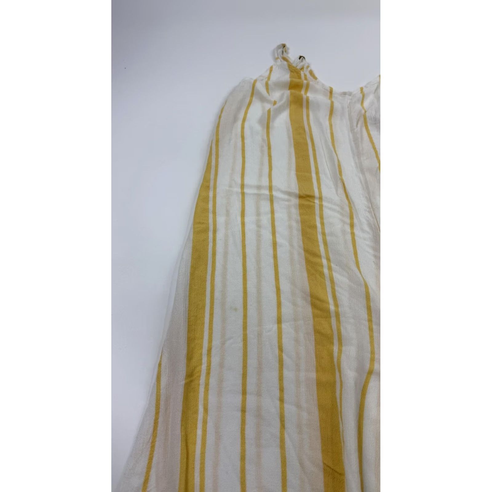 Billabong Billabong Womens Wide-Leg Beach Jumpsuit - Large Yellow White Stripes Tie - Woven Size 28" / US 6 / IT 42 - 2 Thumbnail