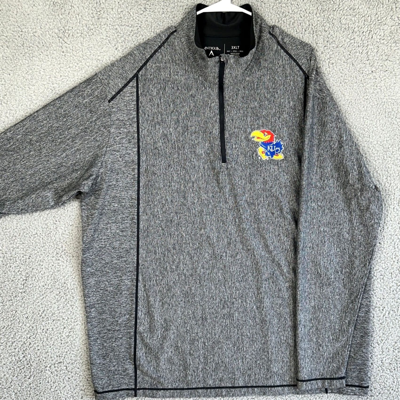 Vintage VINTAGE Kansas Jayhawks Shirt Pullover Mens 3XLT Tall Gray Quarter Zip Stretch Antigua Size US XXL / EU 58 / 5 - 2 Thumbnail