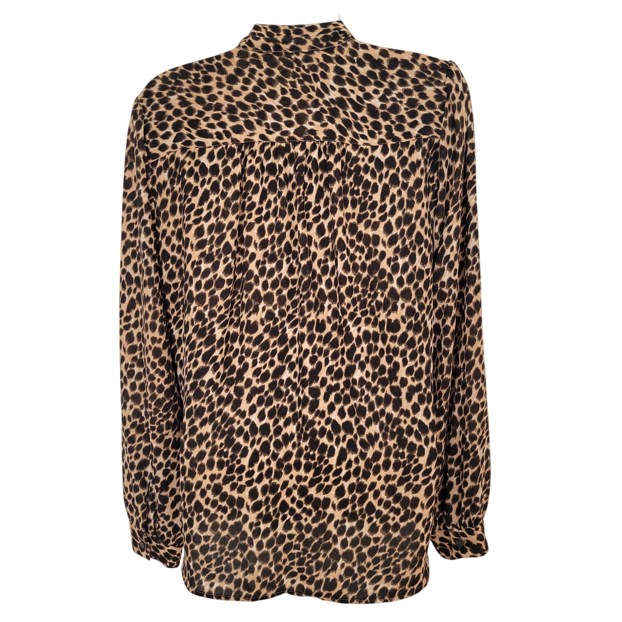 J.Crew J Crew Leopard Print Bow Blouse S Button Front Drapey Cheeta Size S / US 4 / IT 40 - 8 Thumbnail
