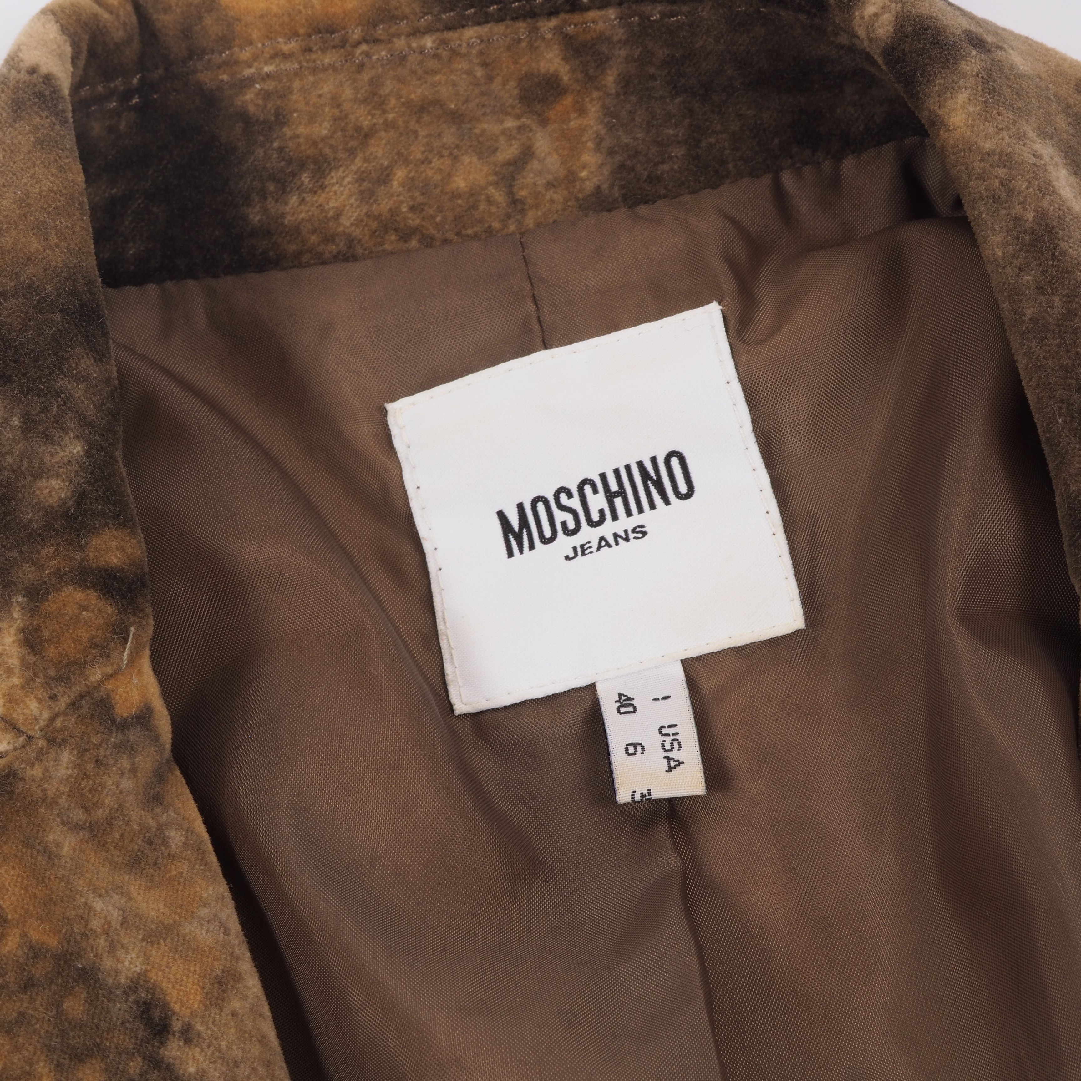 Moschino × Vintage Moschino Jeans Vintage Brown Floral Velour Blazer Jacket Size S / US 4 / IT 40 - 7 Thumbnail