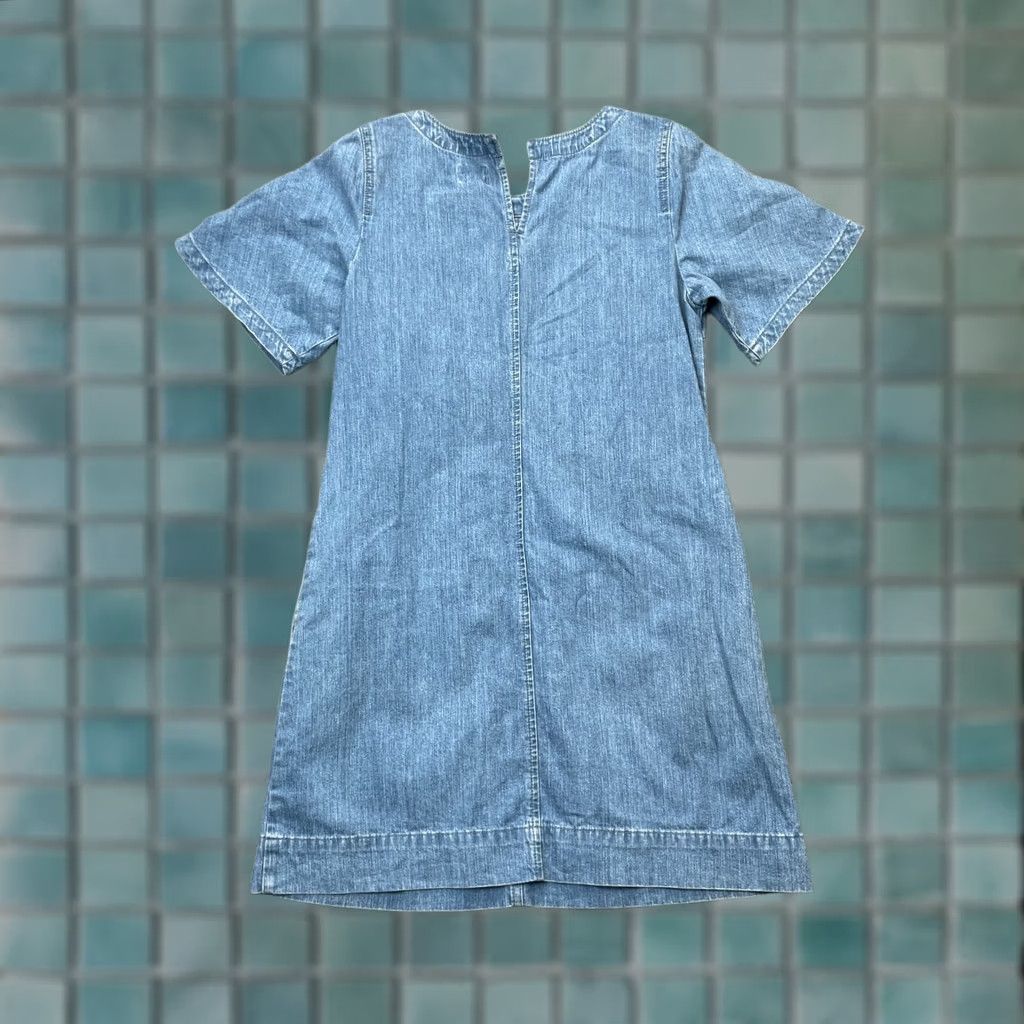 J.Crew J.CREW Dress Womens 6 Blue Shift Cotton Denim Mini Keyhole Neck Back Casual Wear Shirt Adult Regular XS? Size M / US 6-8 / IT 42-44 - 1 Thumbnail