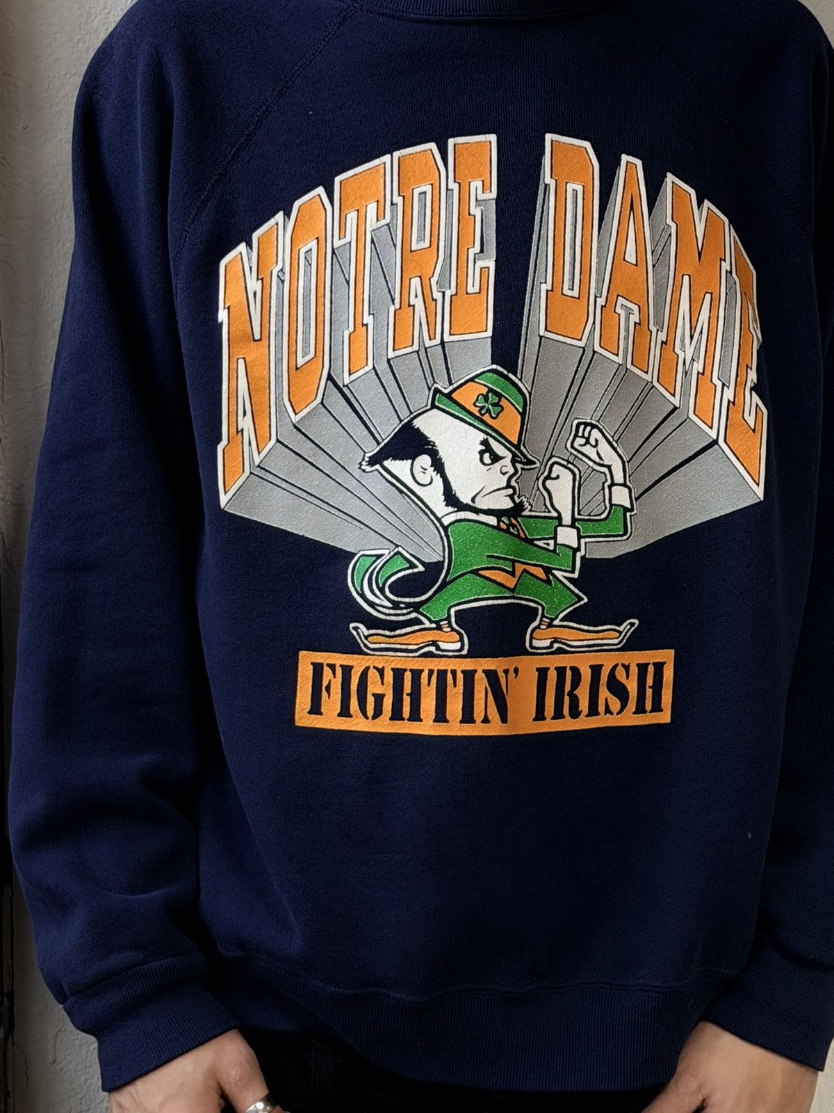 Vintage Vintage navy blue notre dame crewneck Size US M / EU 48-50 / 2 - 2 Thumbnail