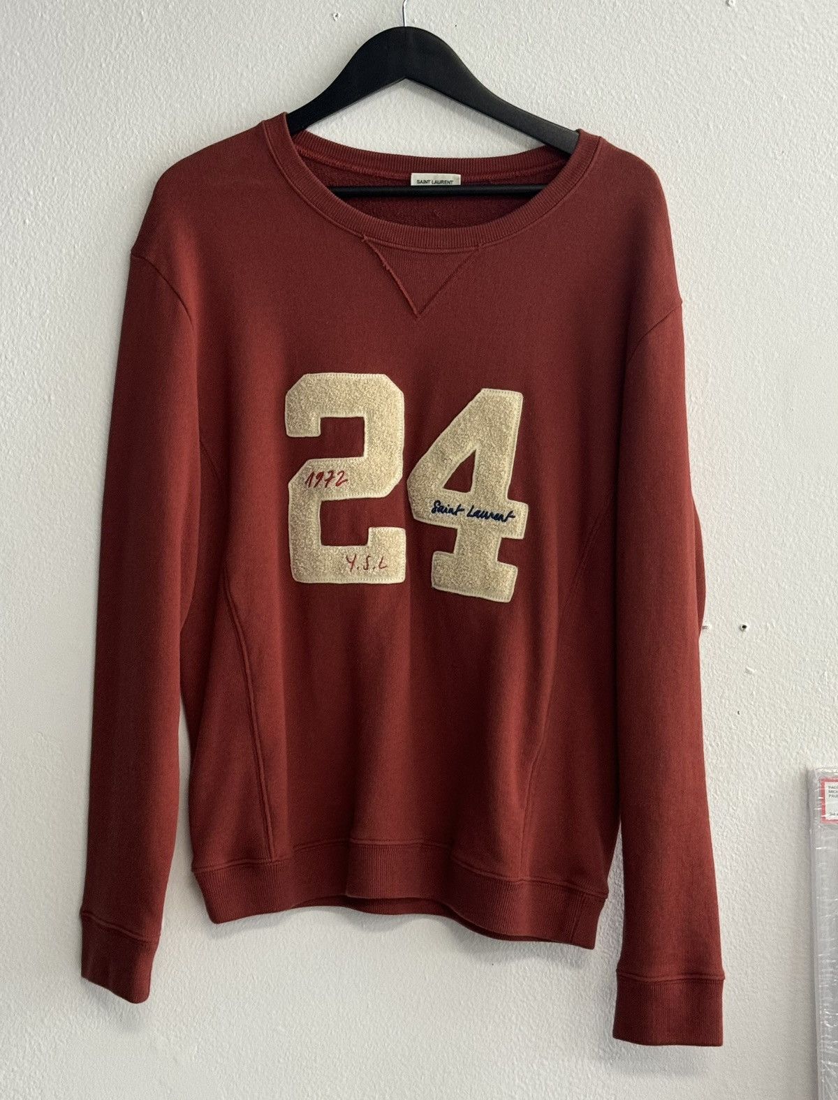 Saint Laurent Paris SAINT LAURENT 24 Graphic Sweater Red Size US M / EU 48-50 / 2 - 1 Thumbnail