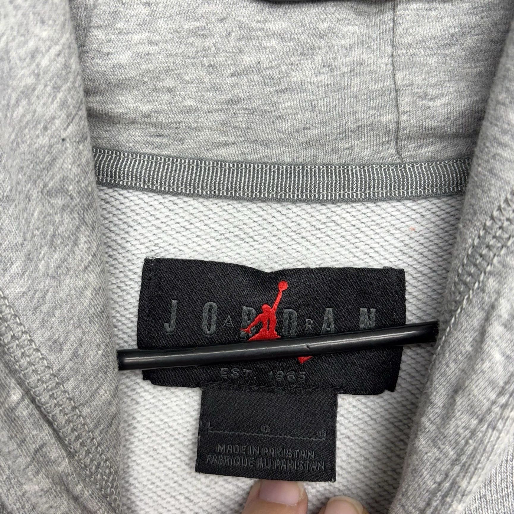 Jordan Brand Jordan Air Hoodie Mens Large Gray Fleece Pullover Sweatshirt Jumpman Basketball Size US L / EU 52-54 / 3 - 3 Thumbnail