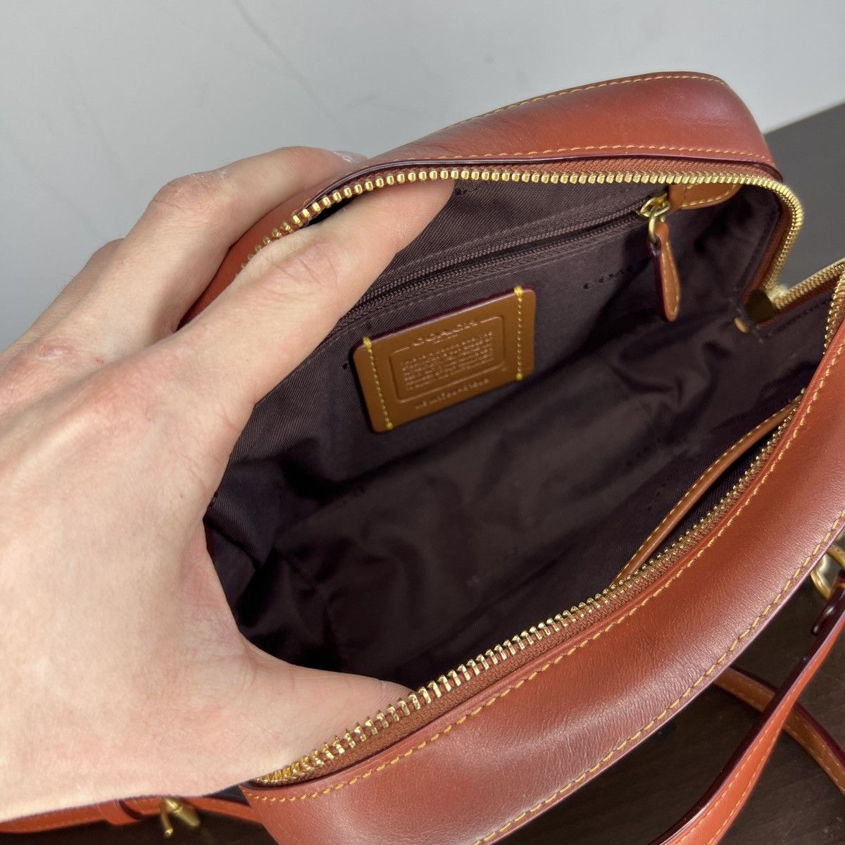 Coach × Designer Coach Mini Crossbody Bag Leather Monogram Brown Beige Size ONE SIZE - 12 Thumbnail