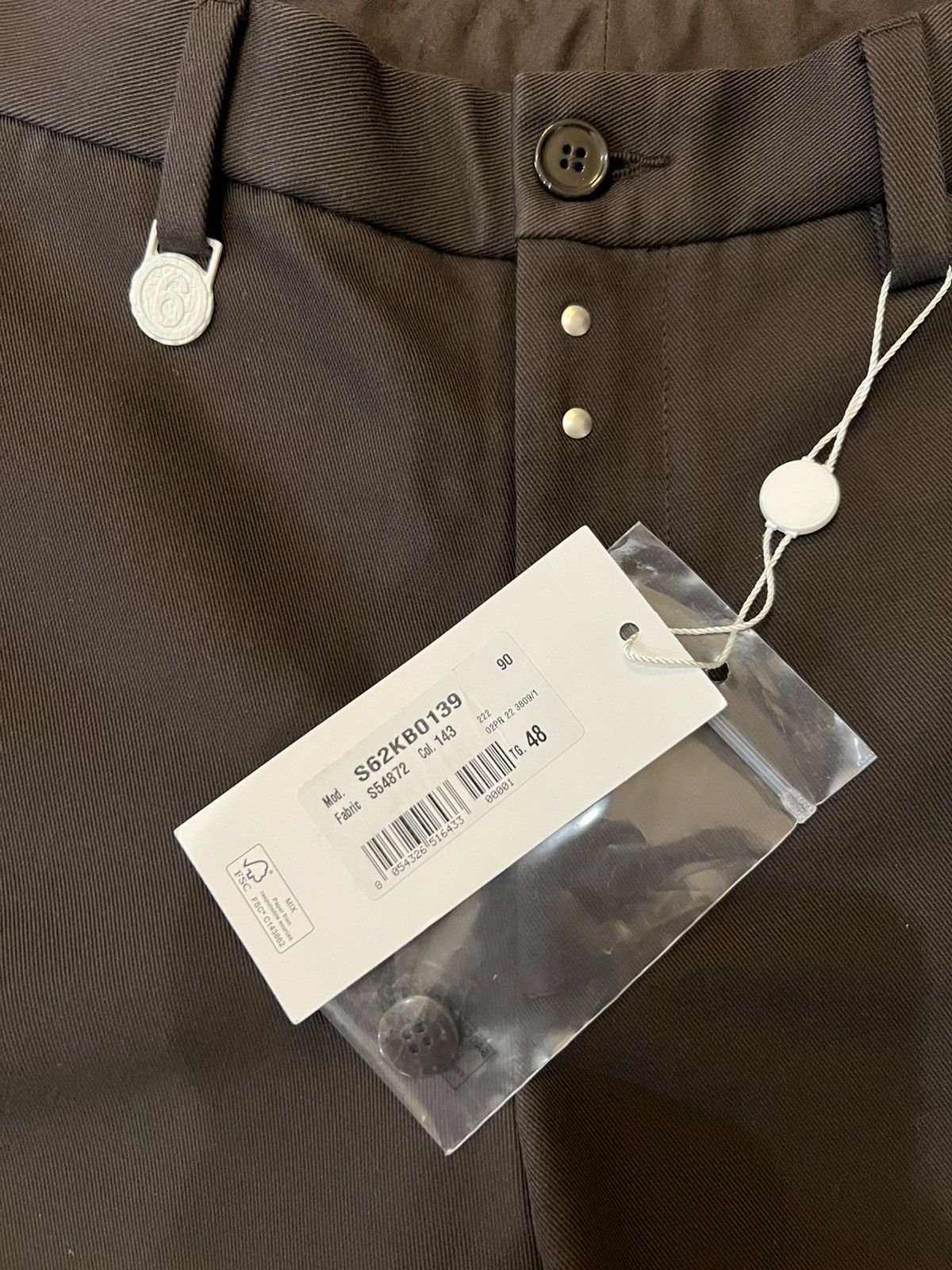 Maison Margiela MM6 Maison Margiela Brown Chino Trousers Size US 32 / EU 48 - 2 Thumbnail