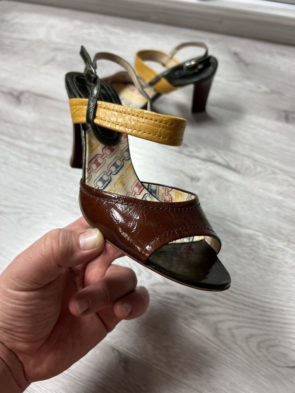 Celine Celine Multicolor Leather Slingback Open Toe Sandals Size 39 Size US 9 / IT 39 - 5 Thumbnail